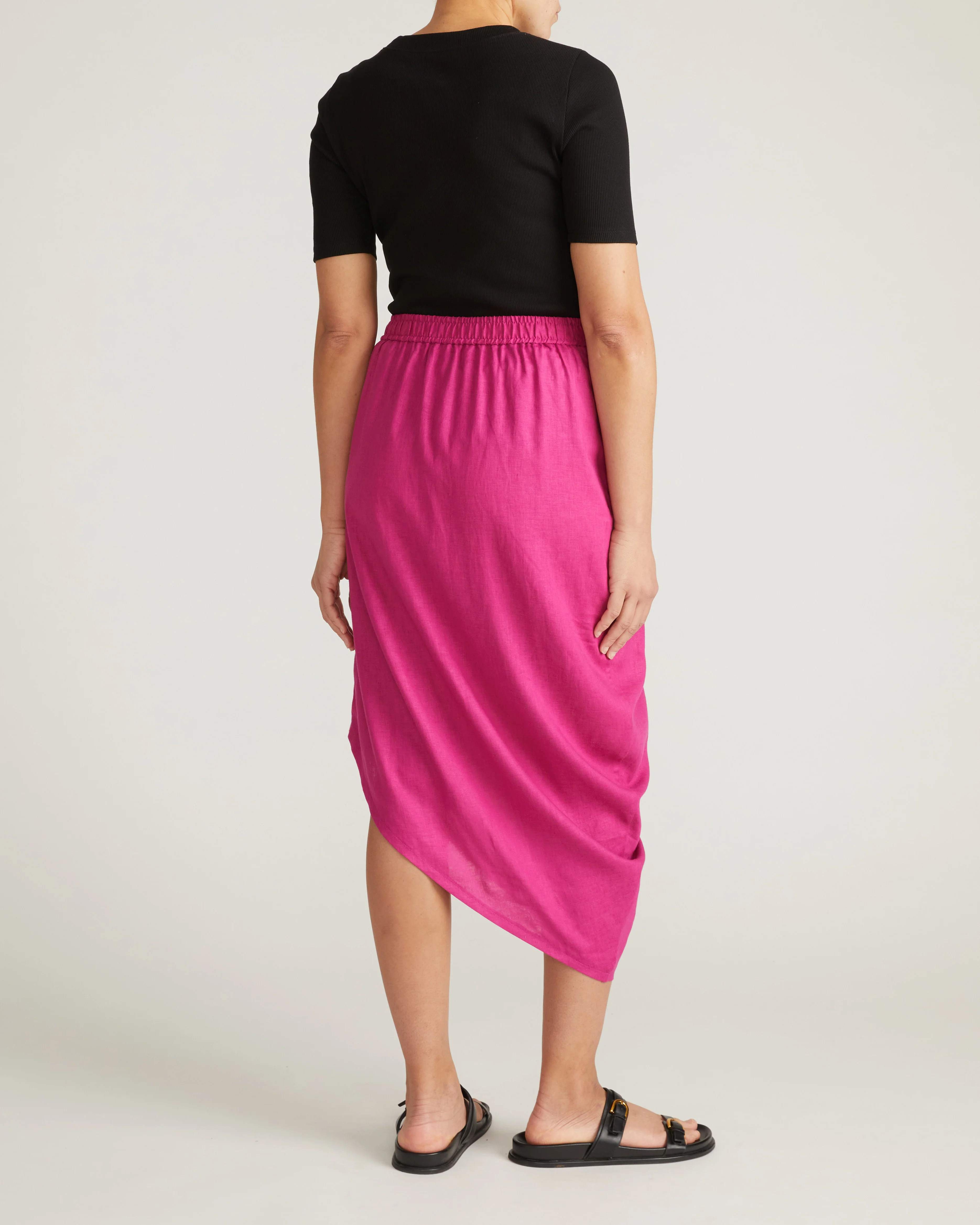 Geneva Linen Skirt - Hyper Pink - Image 9