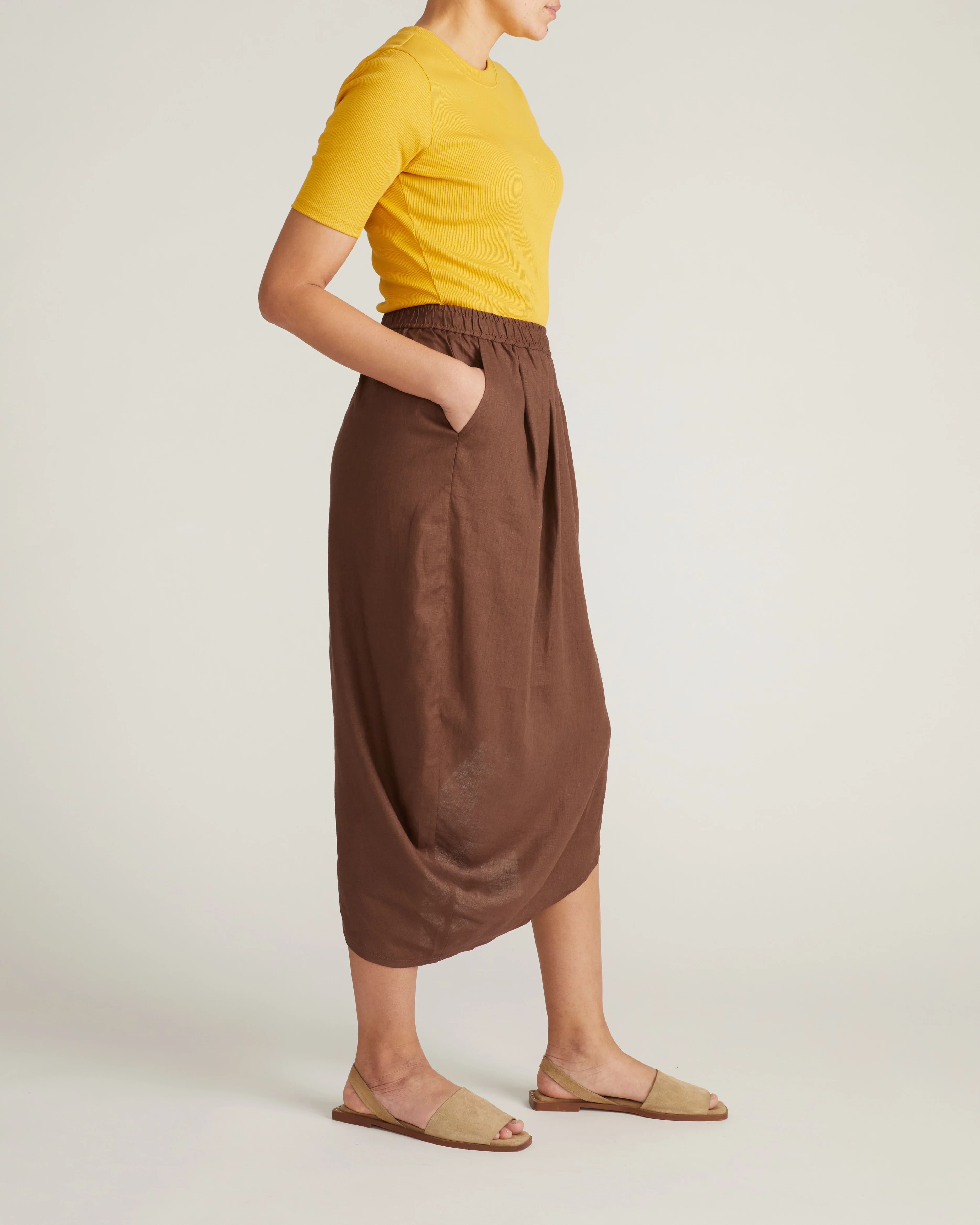 Geneva Linen Skirt - Peppercorn - Image 3