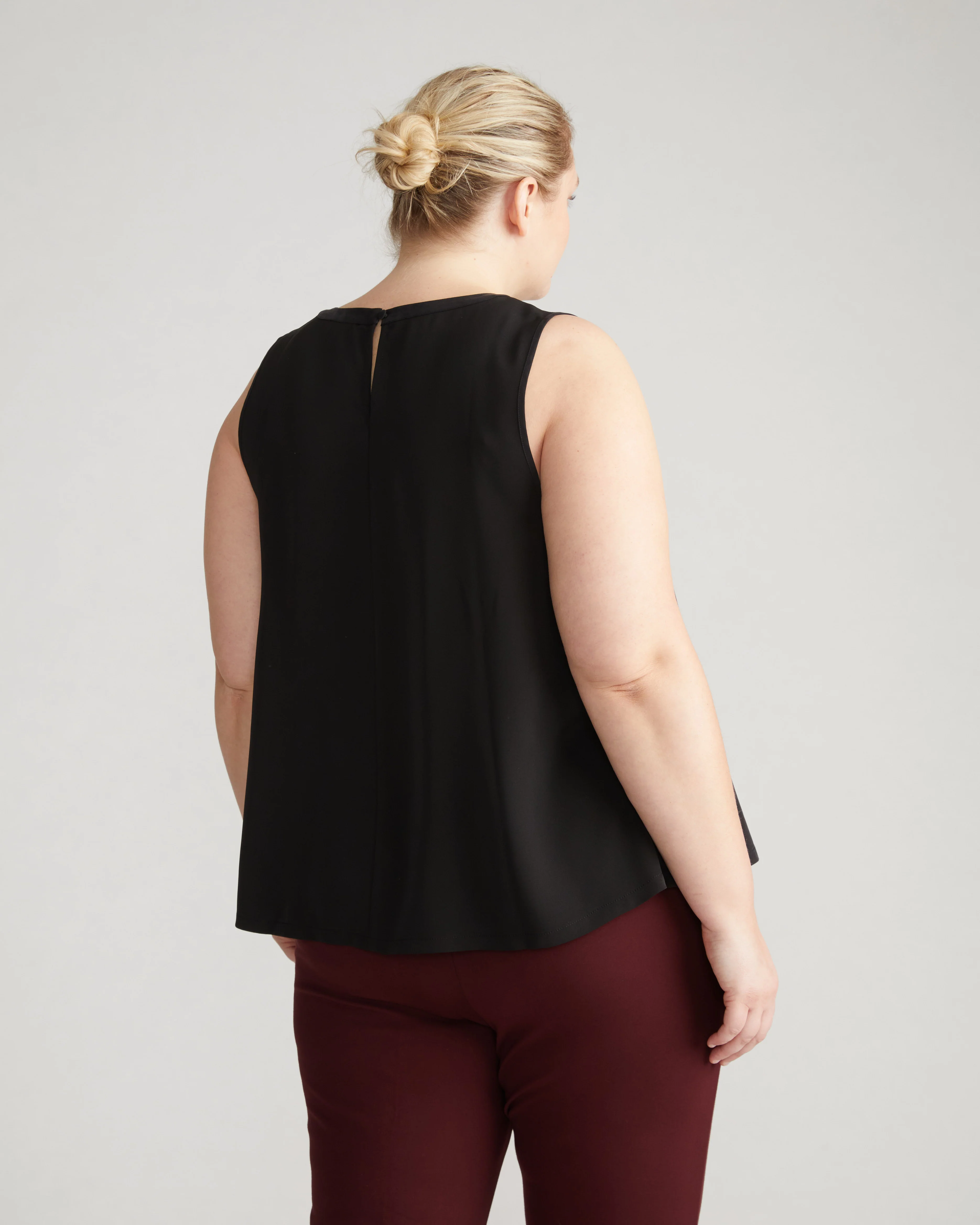 Georgette Cupro Flowy Tank - Black - Image 4