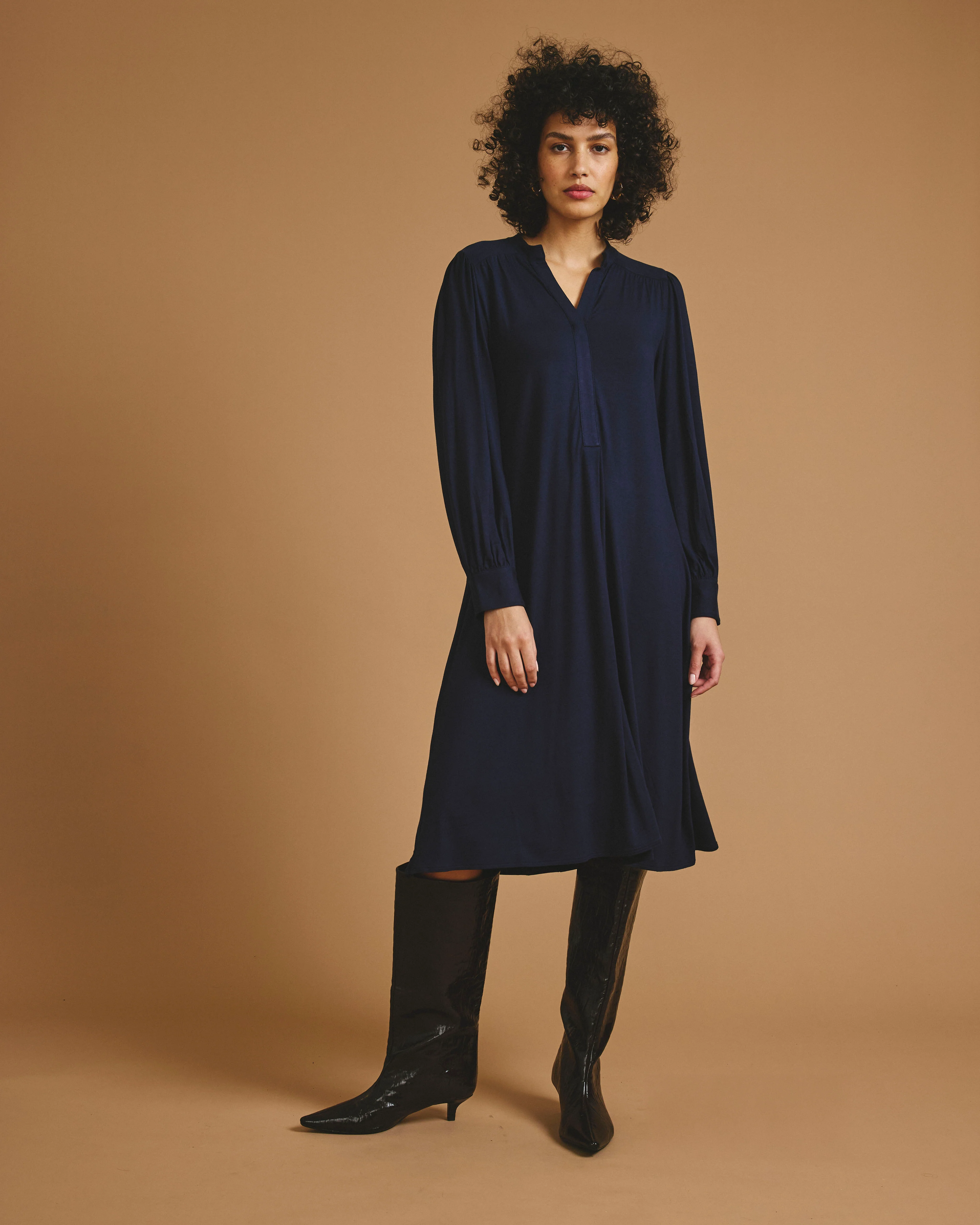 Gramercy Liquid Jersey Dress - Midnight - Image 3