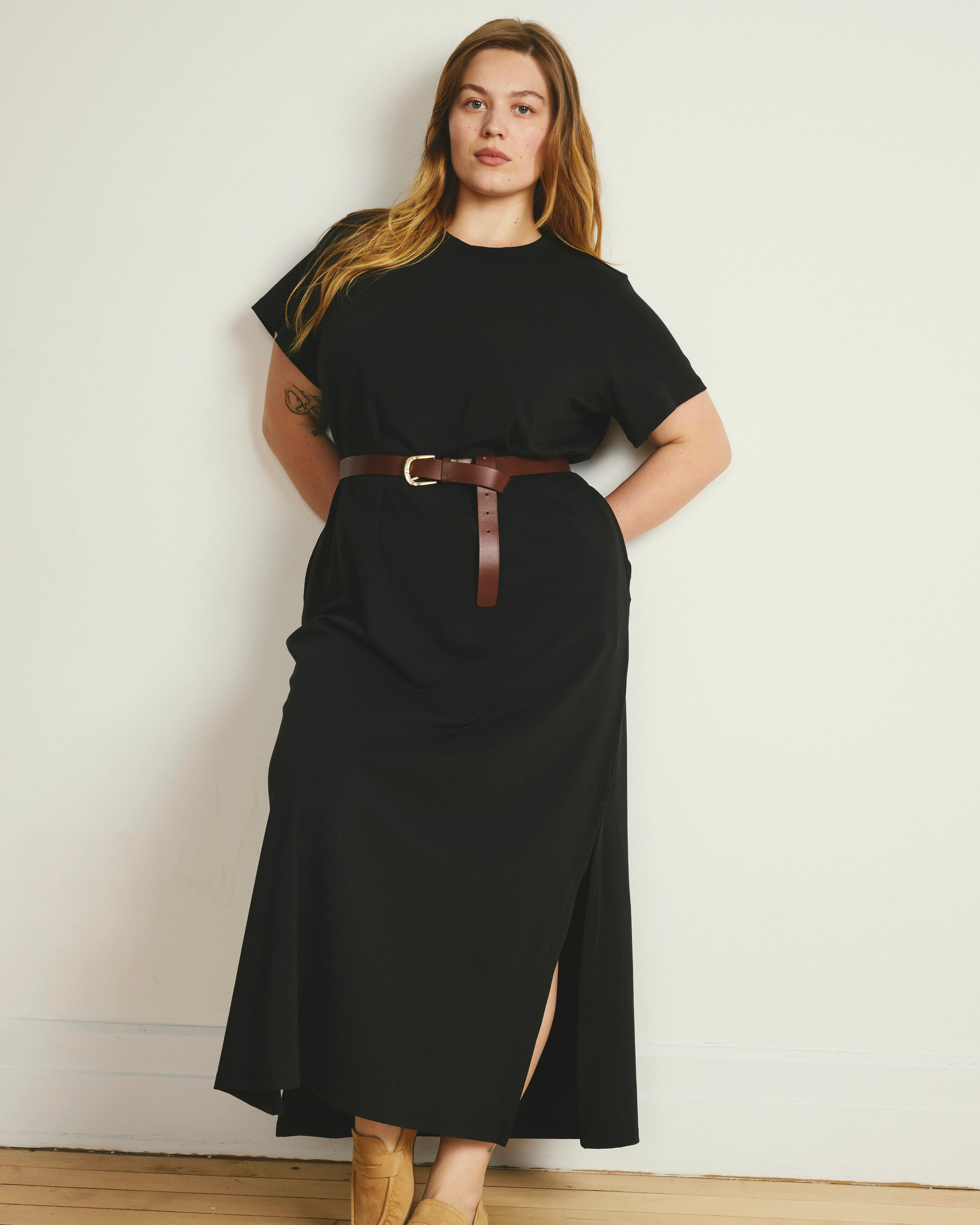 Halie Maxi T-Shirt Dress - Black - Image 3