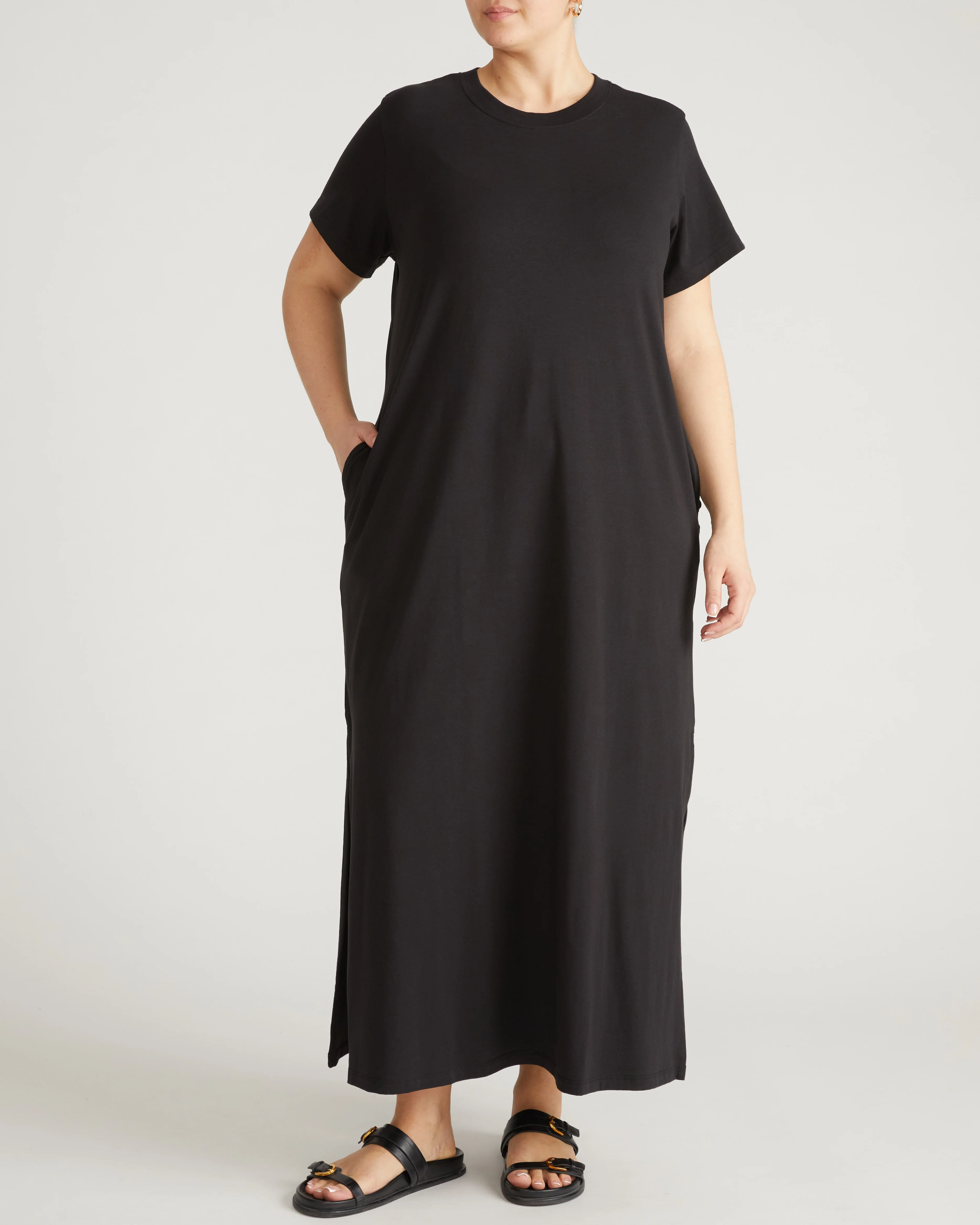 Halie Maxi T-Shirt Dress - Black - Image 6