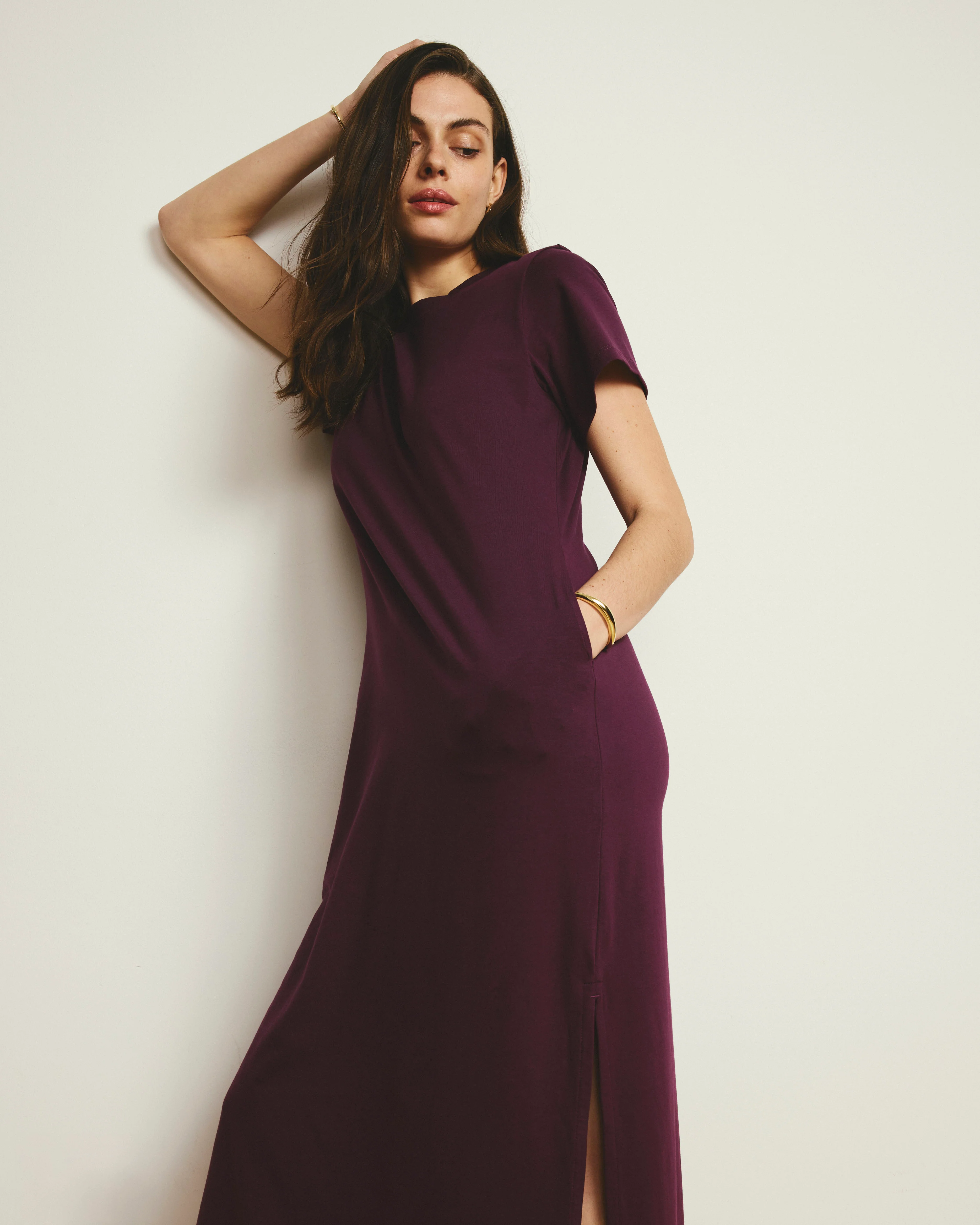 Halie Maxi T-Shirt Dress - Gamay - Image 3