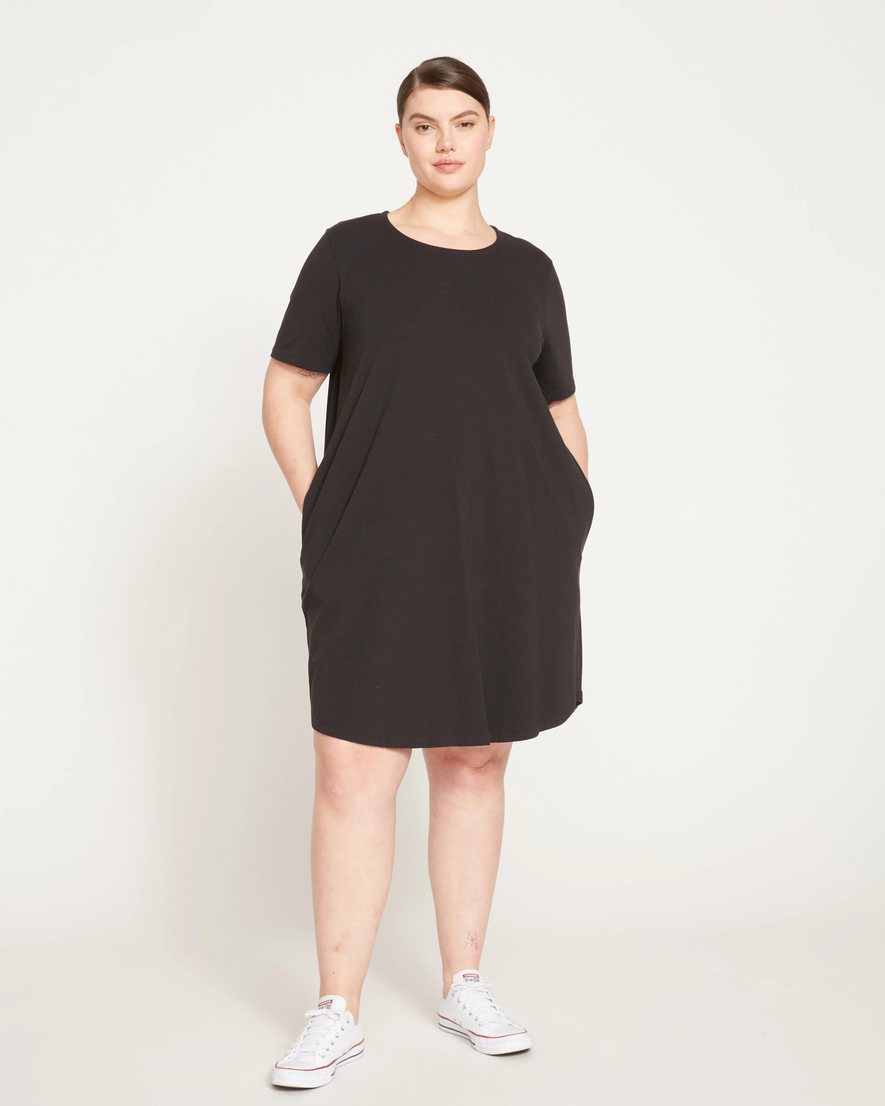 Halie T-Shirt Dress - Black - Image 3