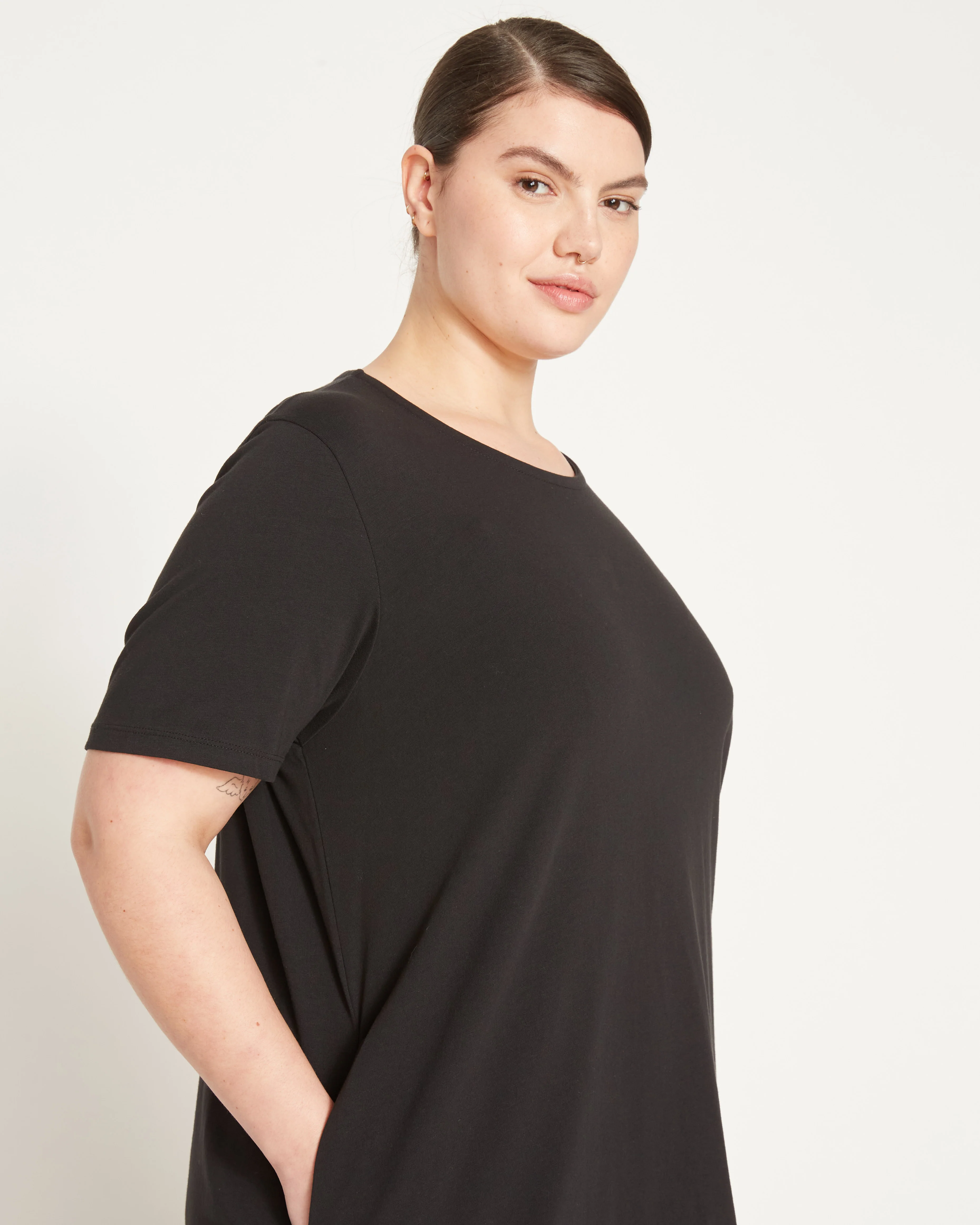 Halie T-Shirt Dress - Black - Image 6
