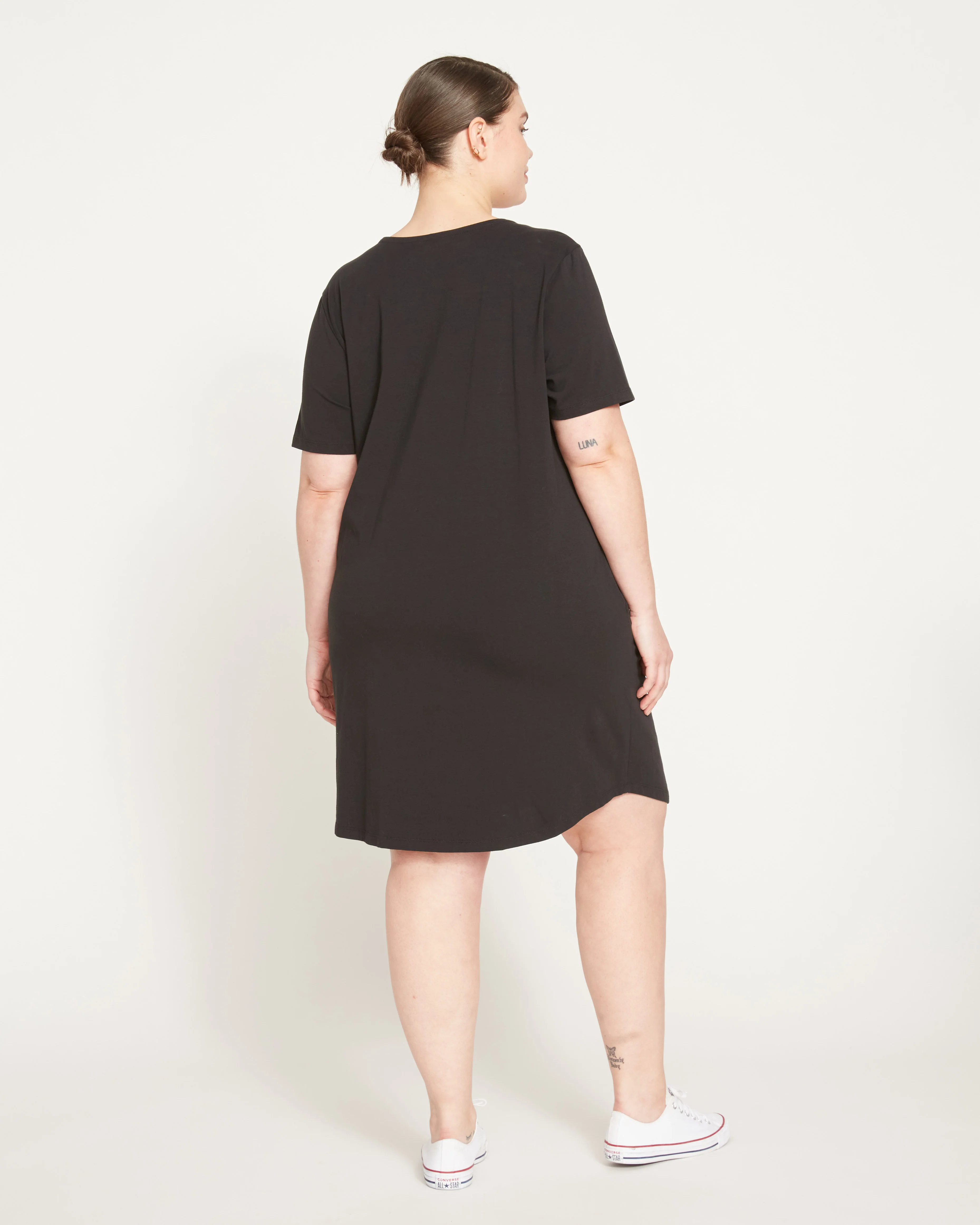 Halie T-Shirt Dress - Black - Image 7