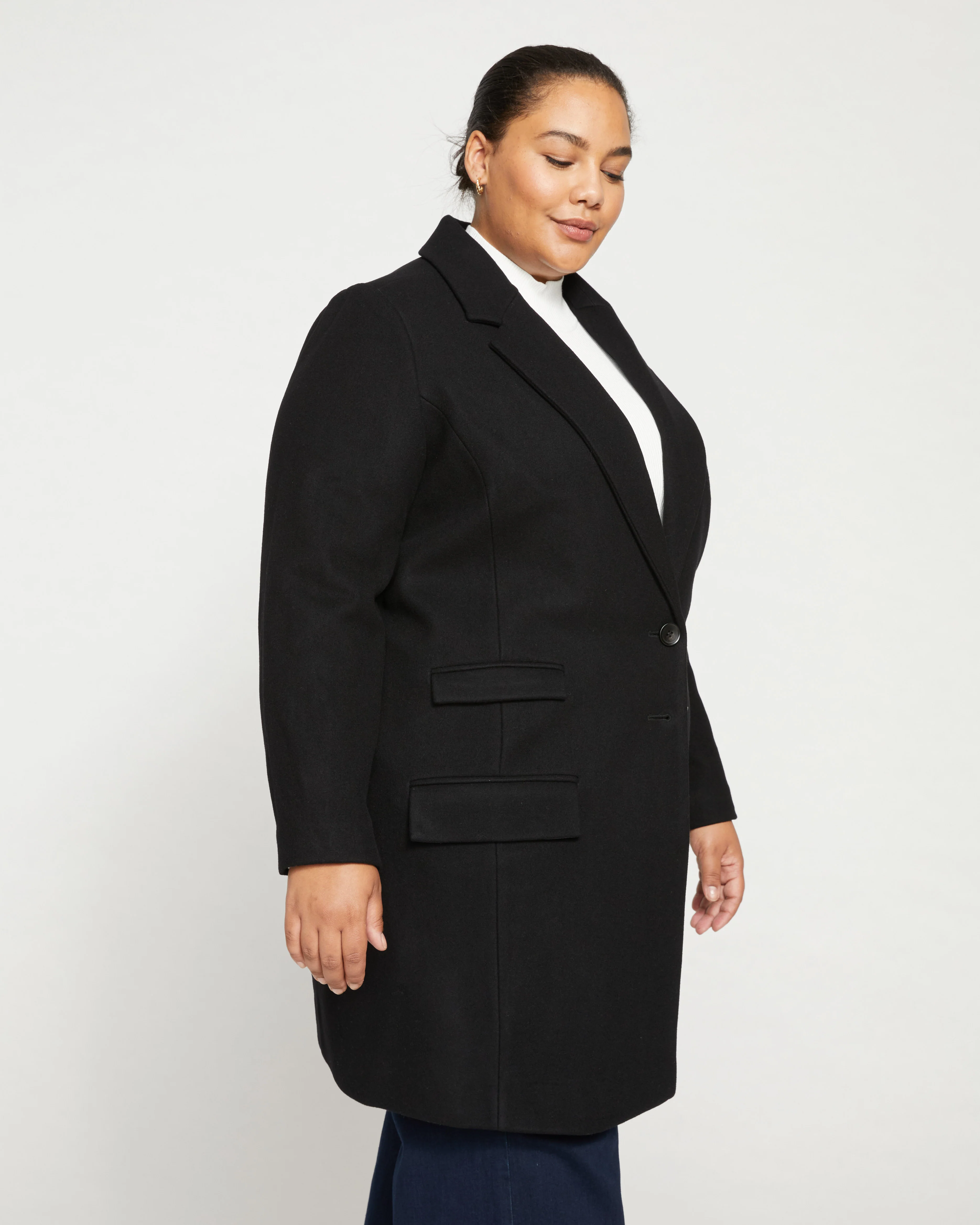 Harlow Classic Wool Coat - Black - Image 3