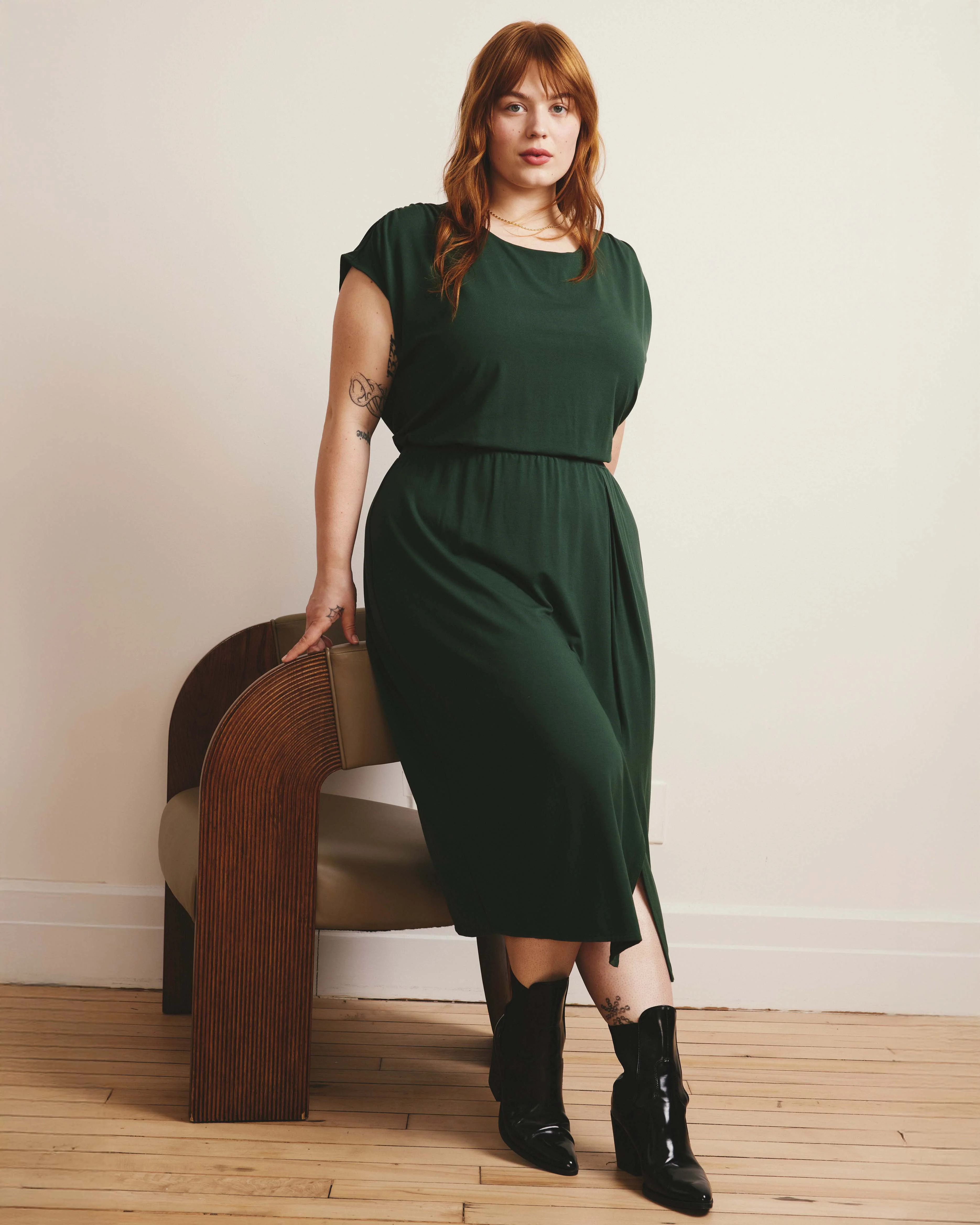 Havana Divine Jersey Dress - Conifer - Image 3