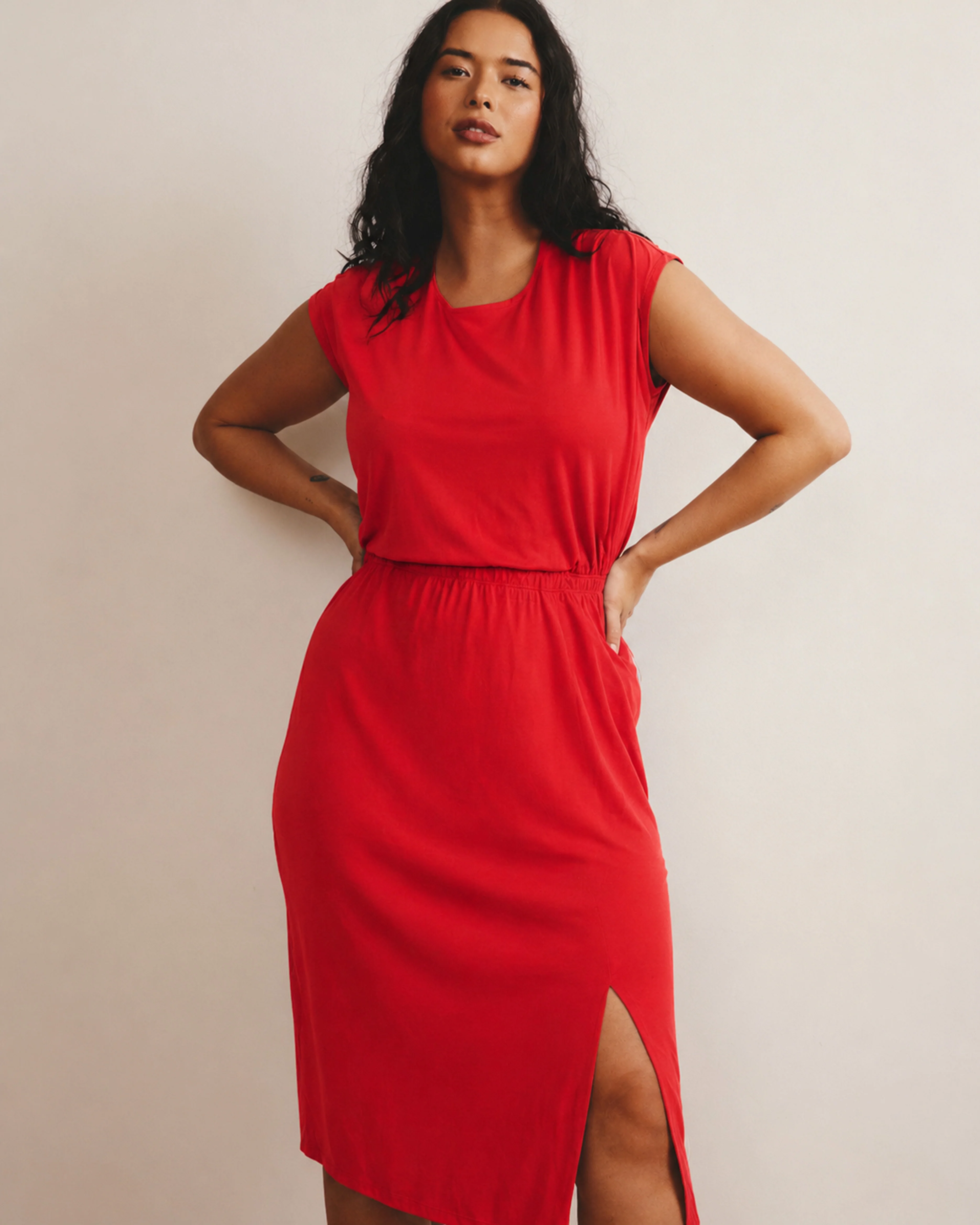 Havana Divine Jersey Dress - Lipstick - Image 2