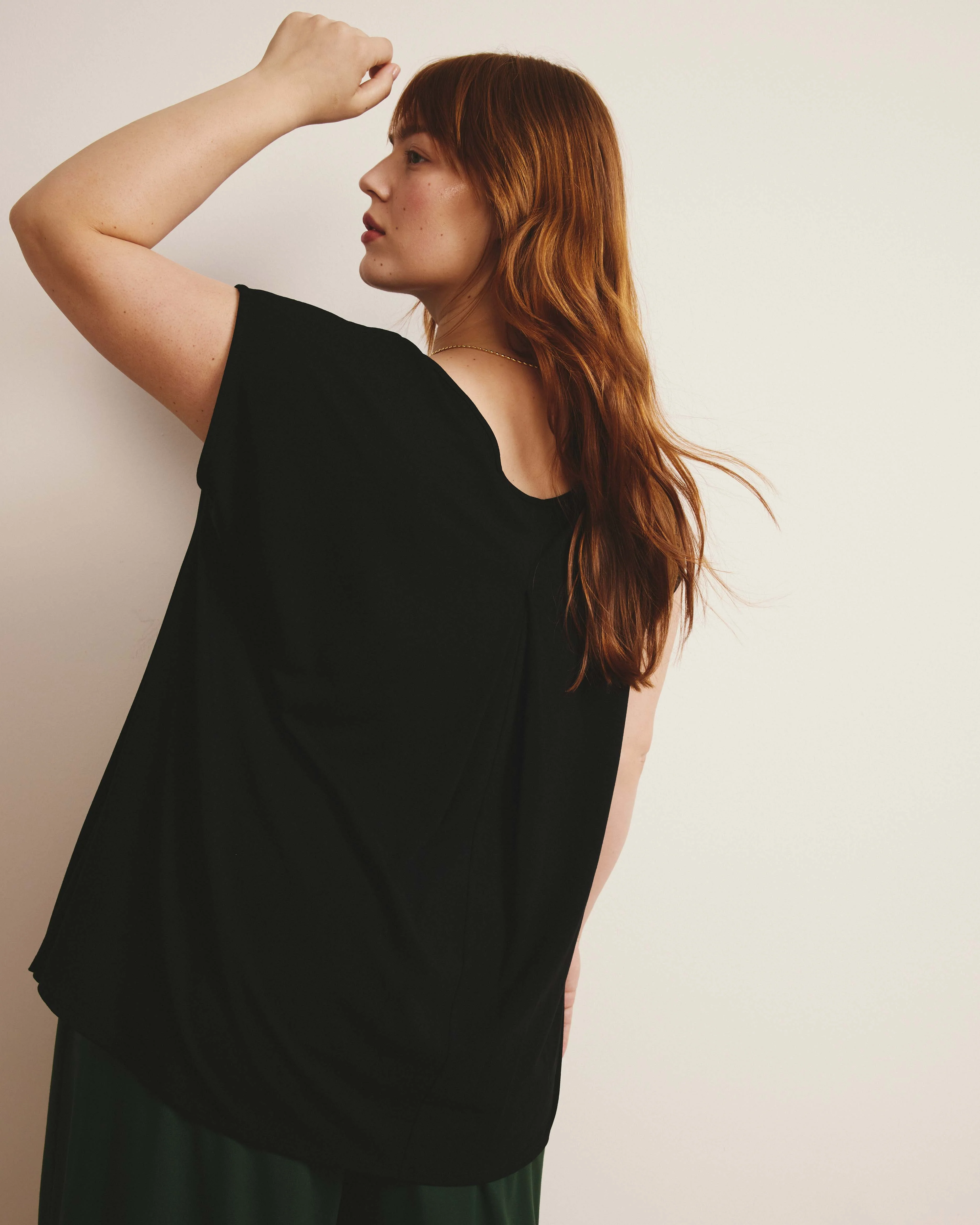 Heatwave Divine Jersey Flared Top - Black - Image 2
