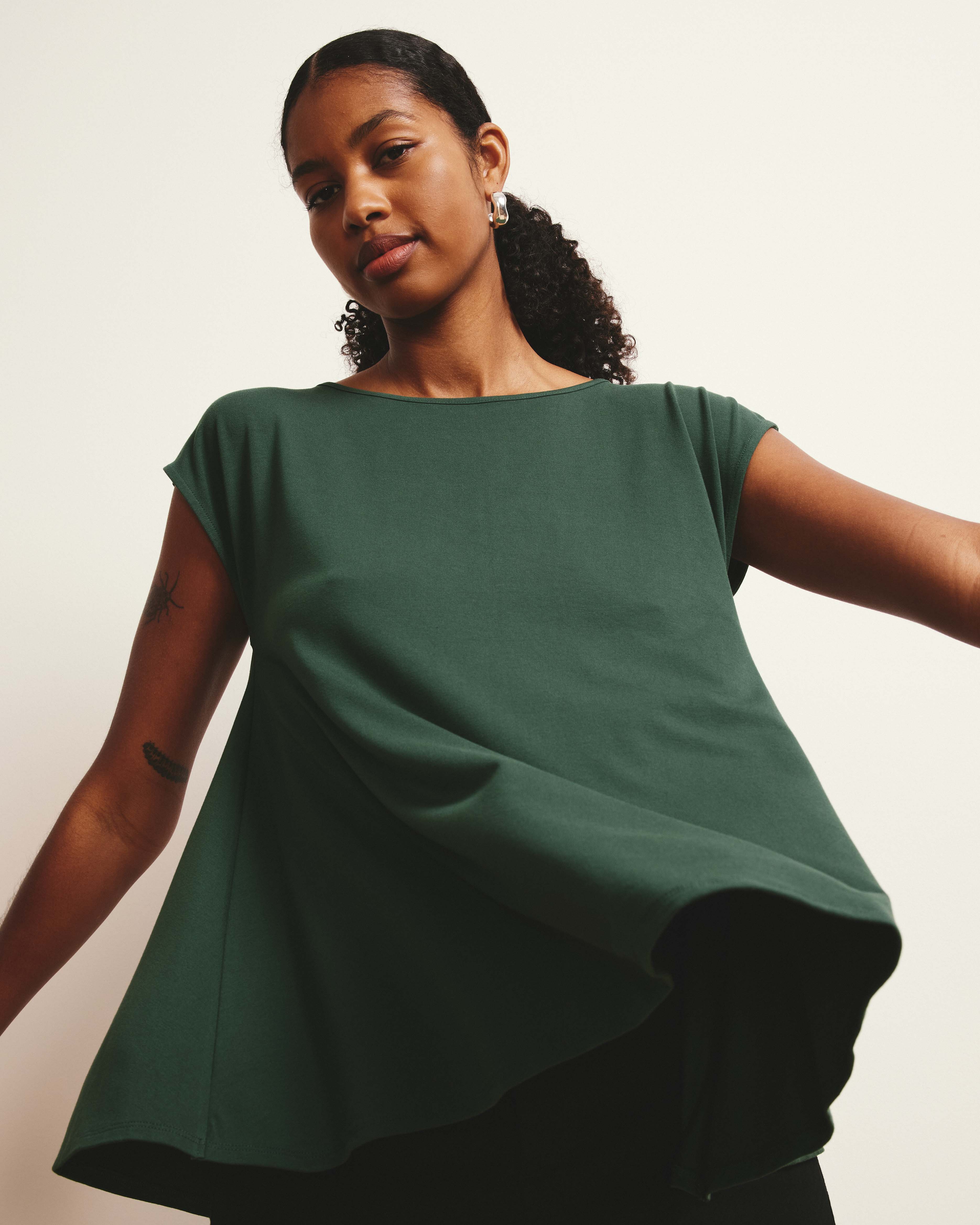 Heatwave Divine Jersey Flared Top - Conifer - Image 2