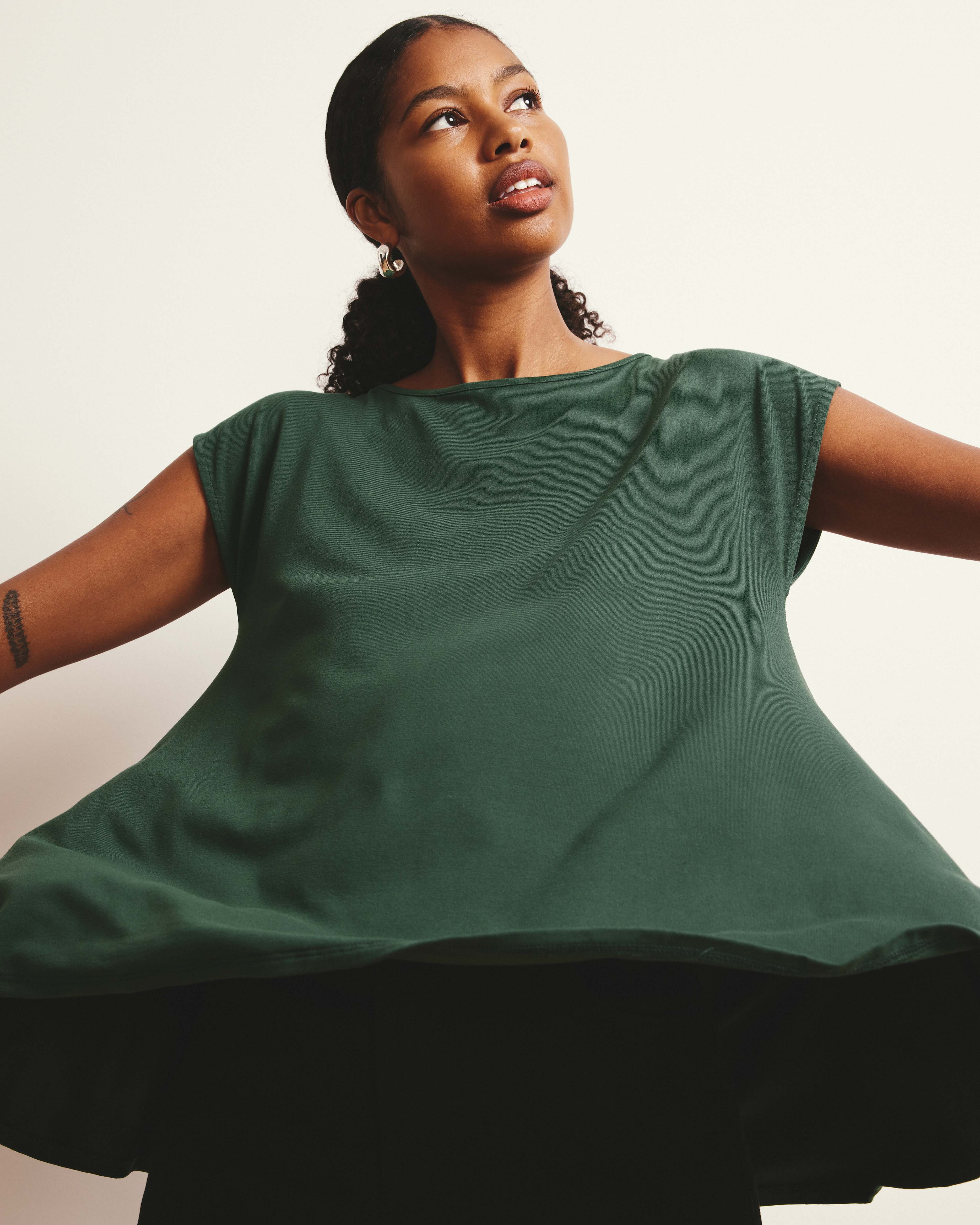 Heatwave Divine Jersey Flared Top - Conifer - Image 7