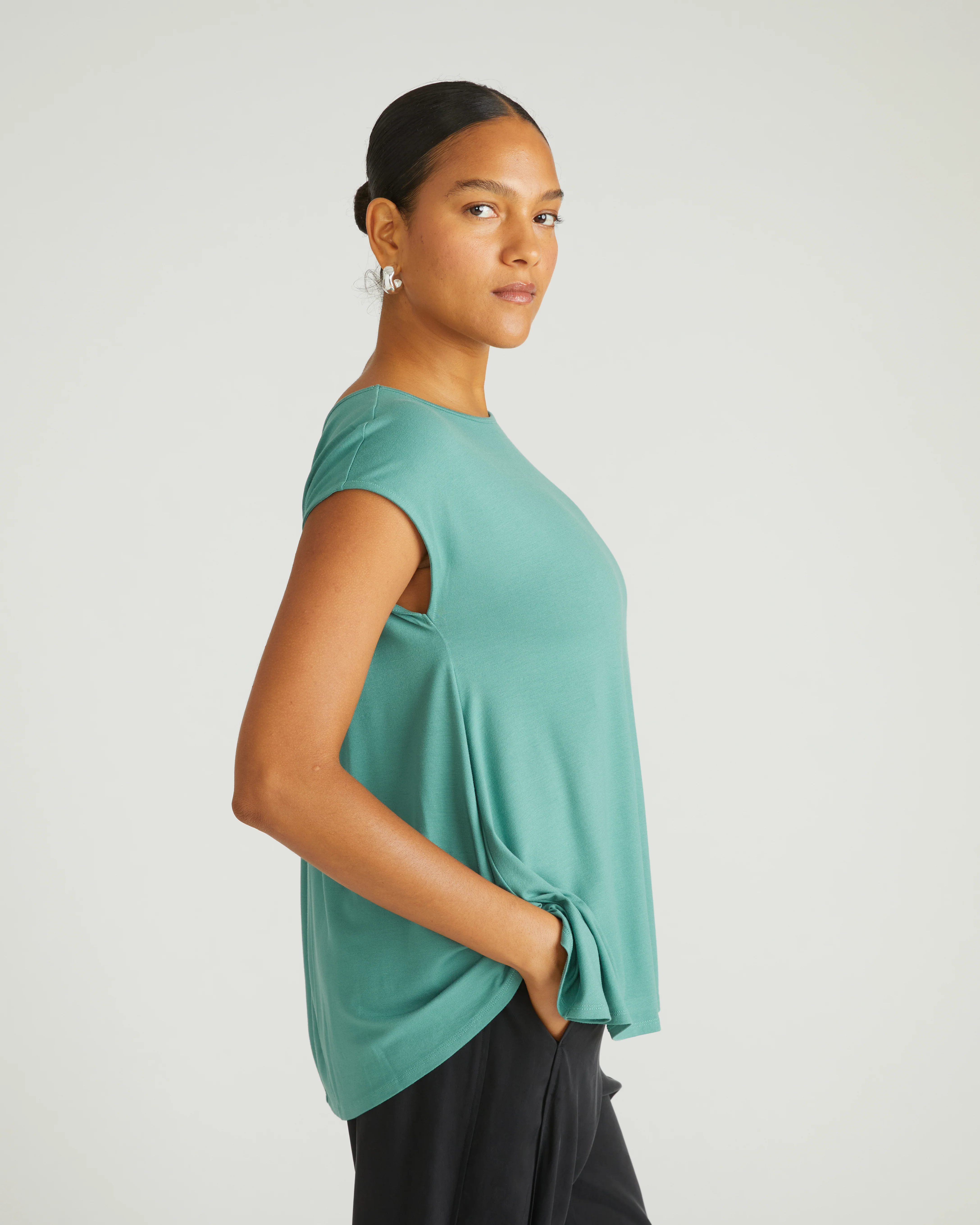 Heatwave Divine Jersey Flared Top - Mint - Image 2