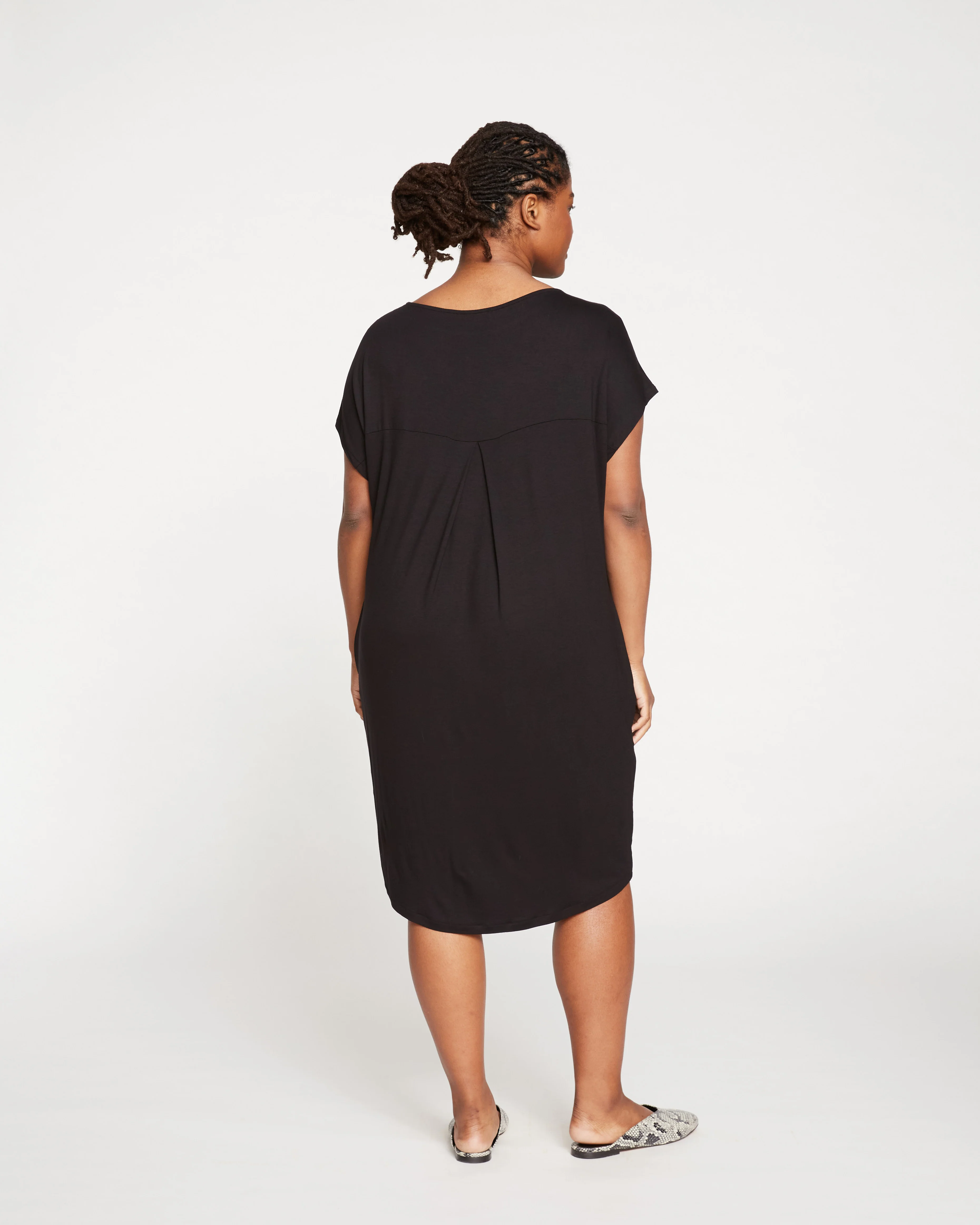 Helen Liquid Jersey Shift Dress - Black - Image 9