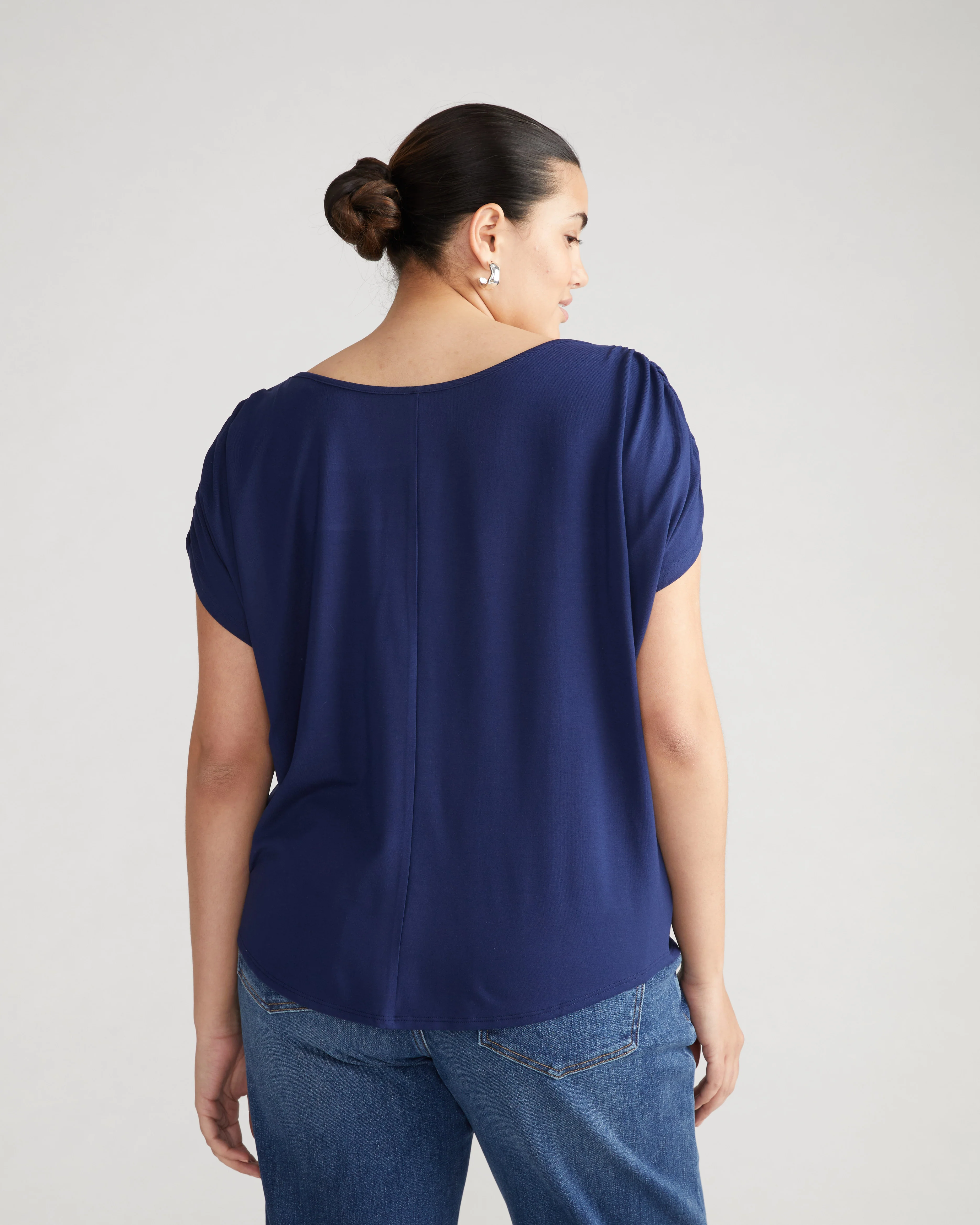 Helena Divine Jersey Gathered Tee - Cenote - Image 3
