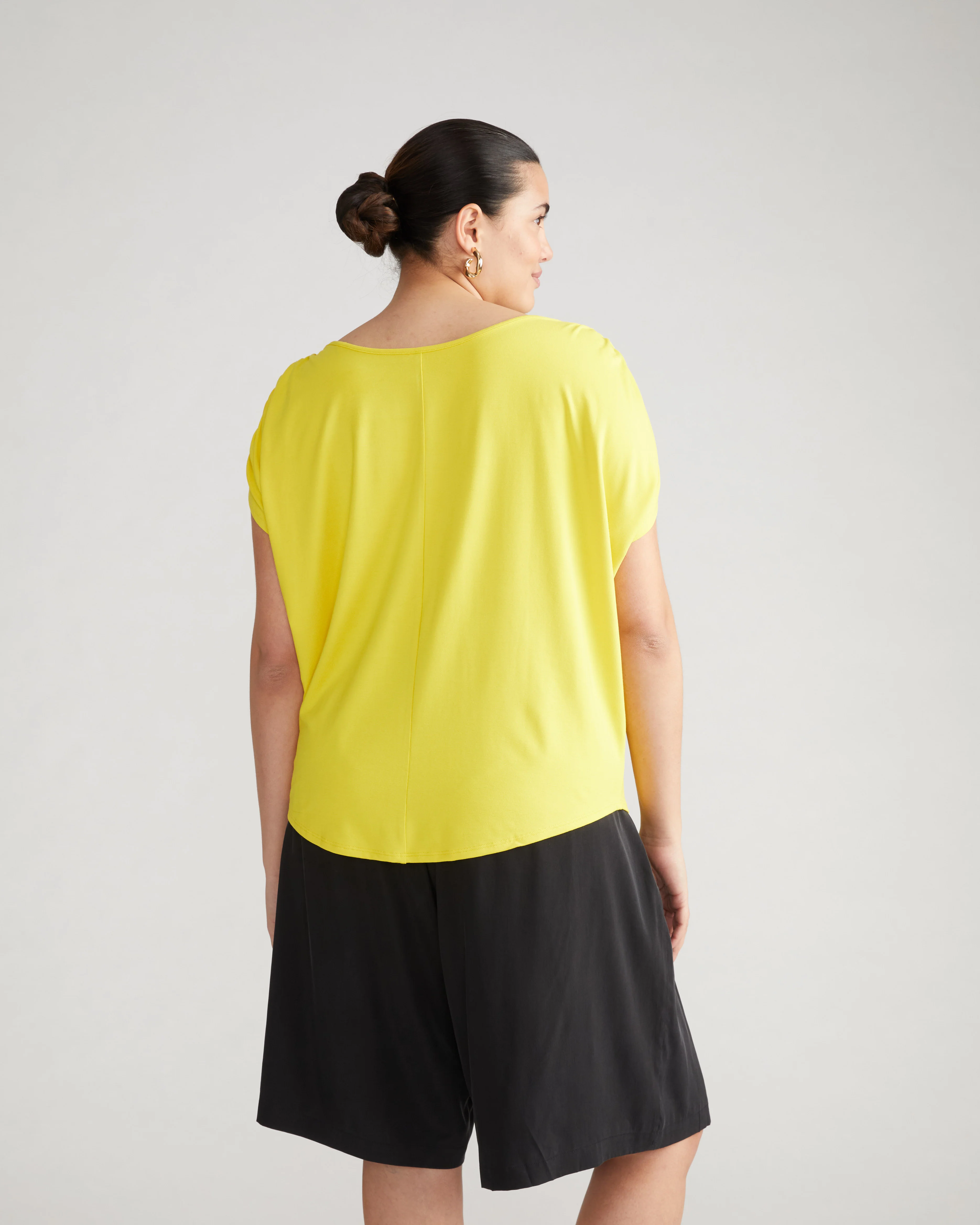 Helena Divine Jersey Gathered Tee - Yellow - Image 4