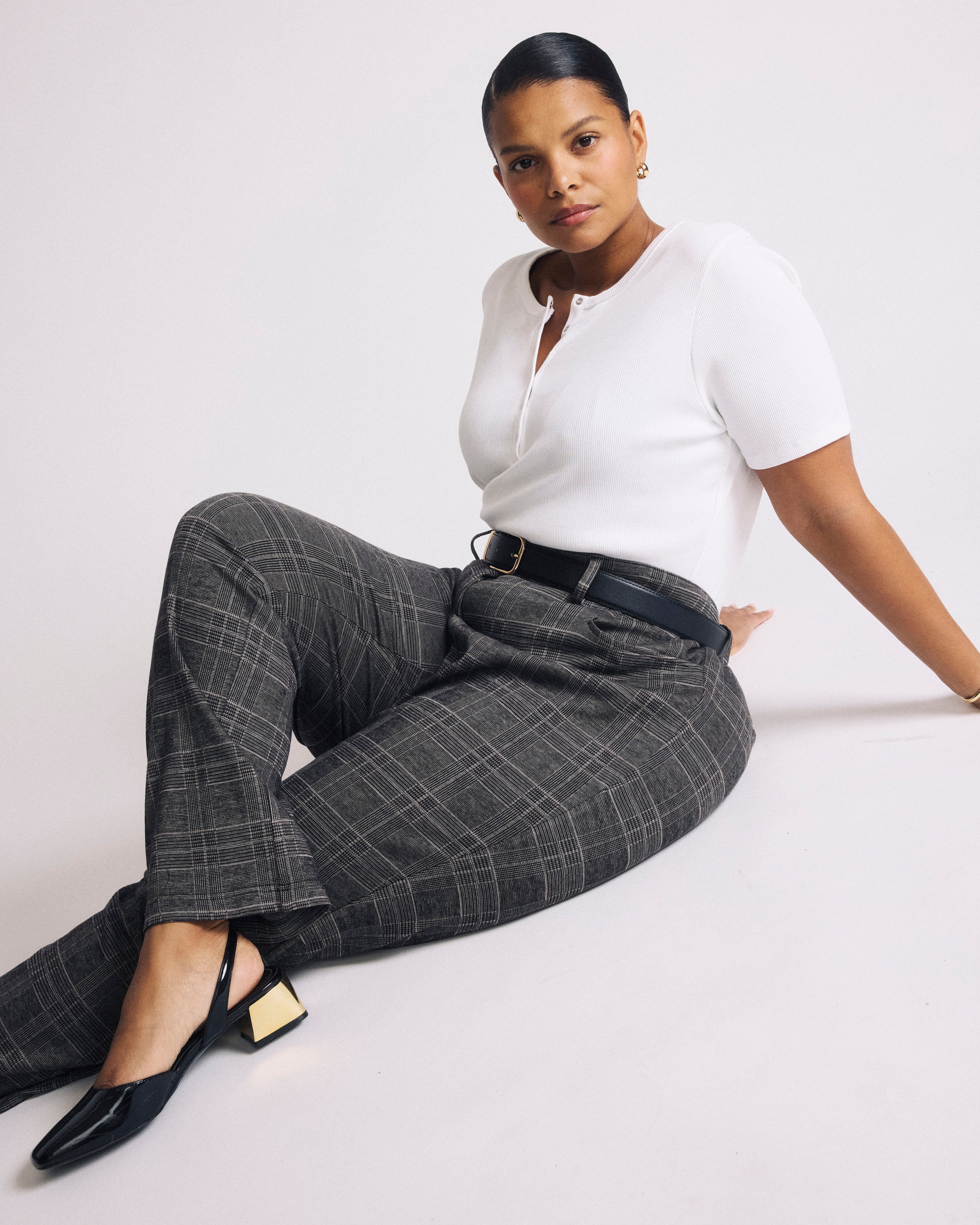 Henley Short Sleeve Ribbed Tee - White - Image 2