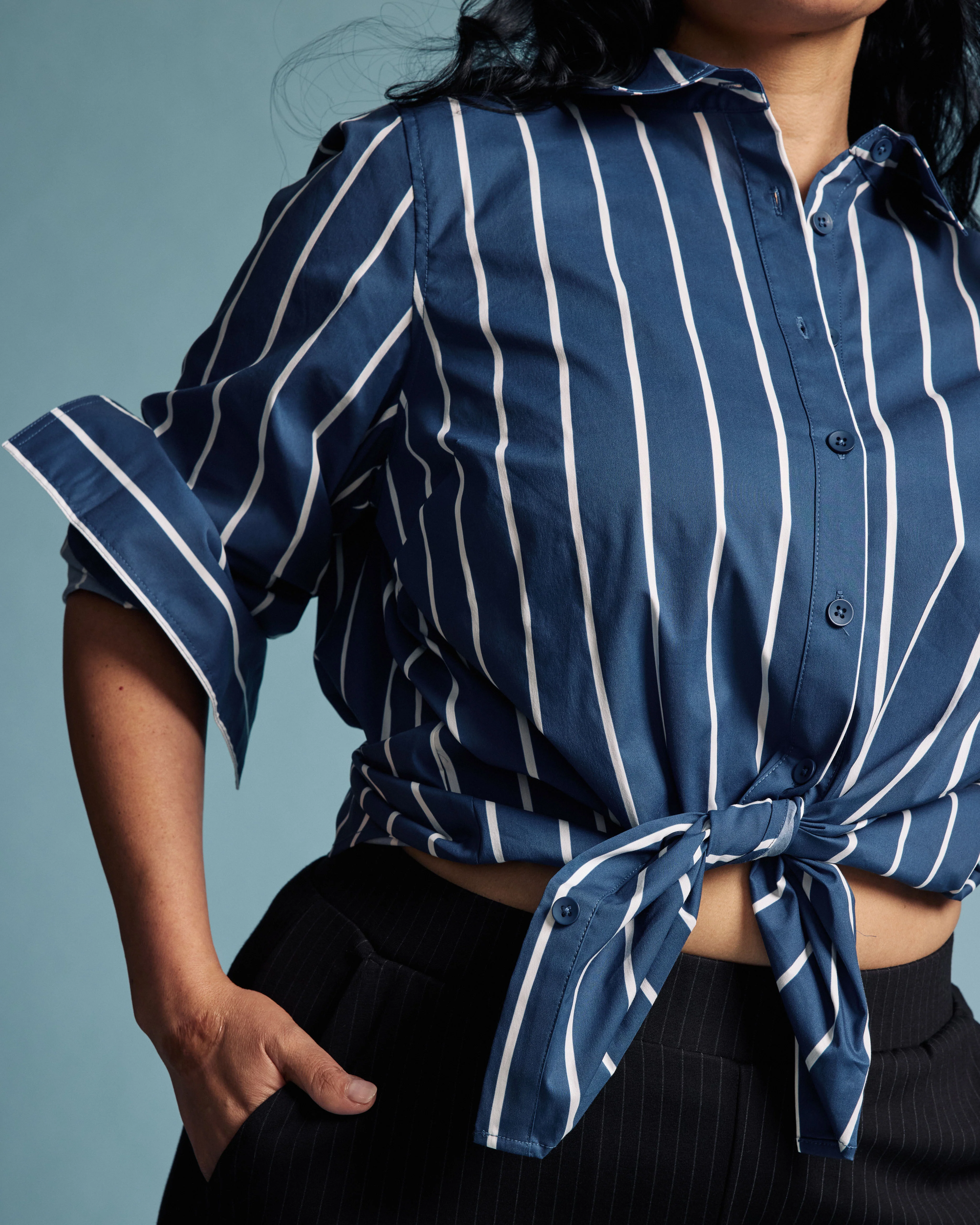 Henning x US Madison Shirt - Ensign Blue/White Stripe - Image 3