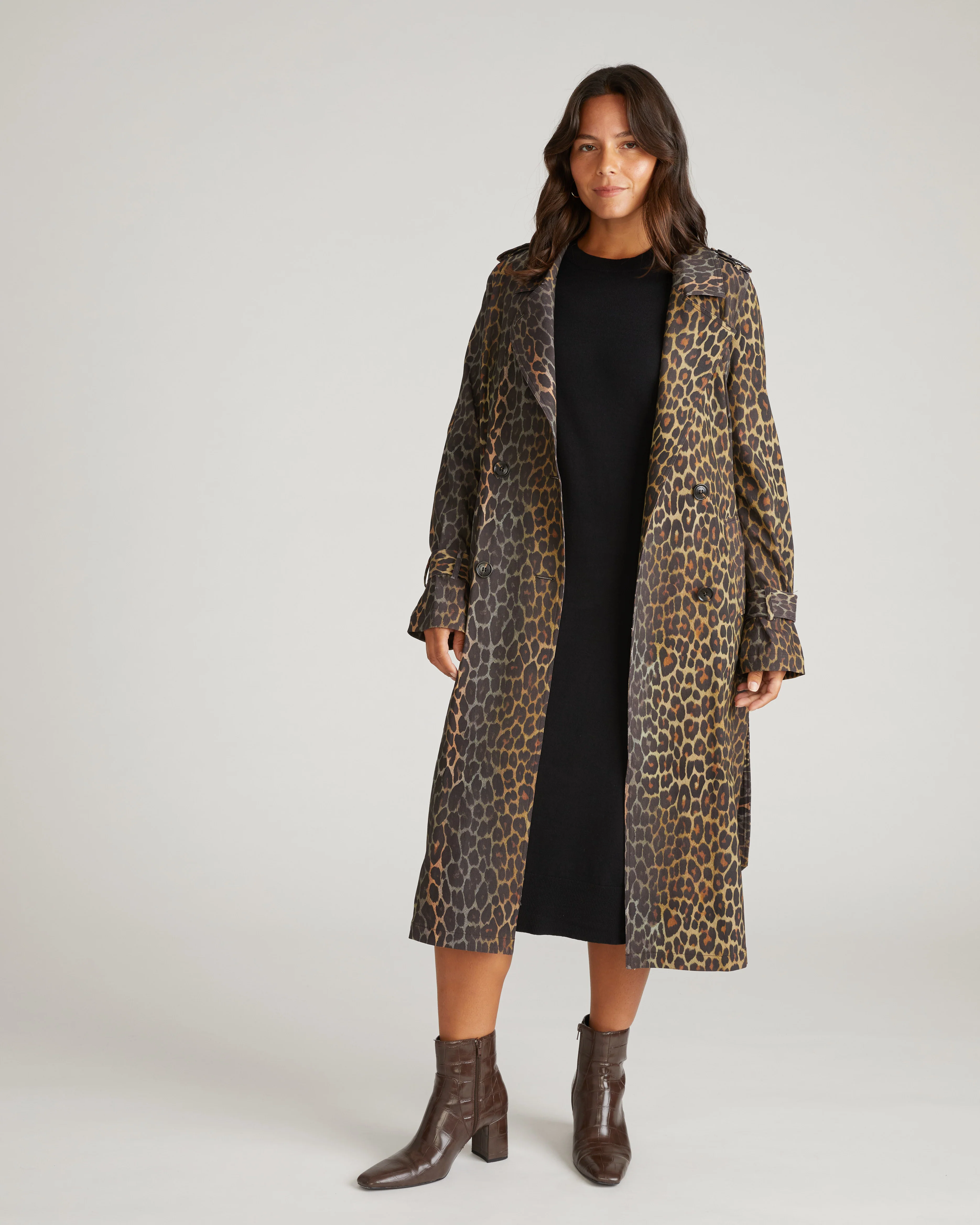 Henning x US Park Soft Trench - Shadow Leopard Print - Image 4