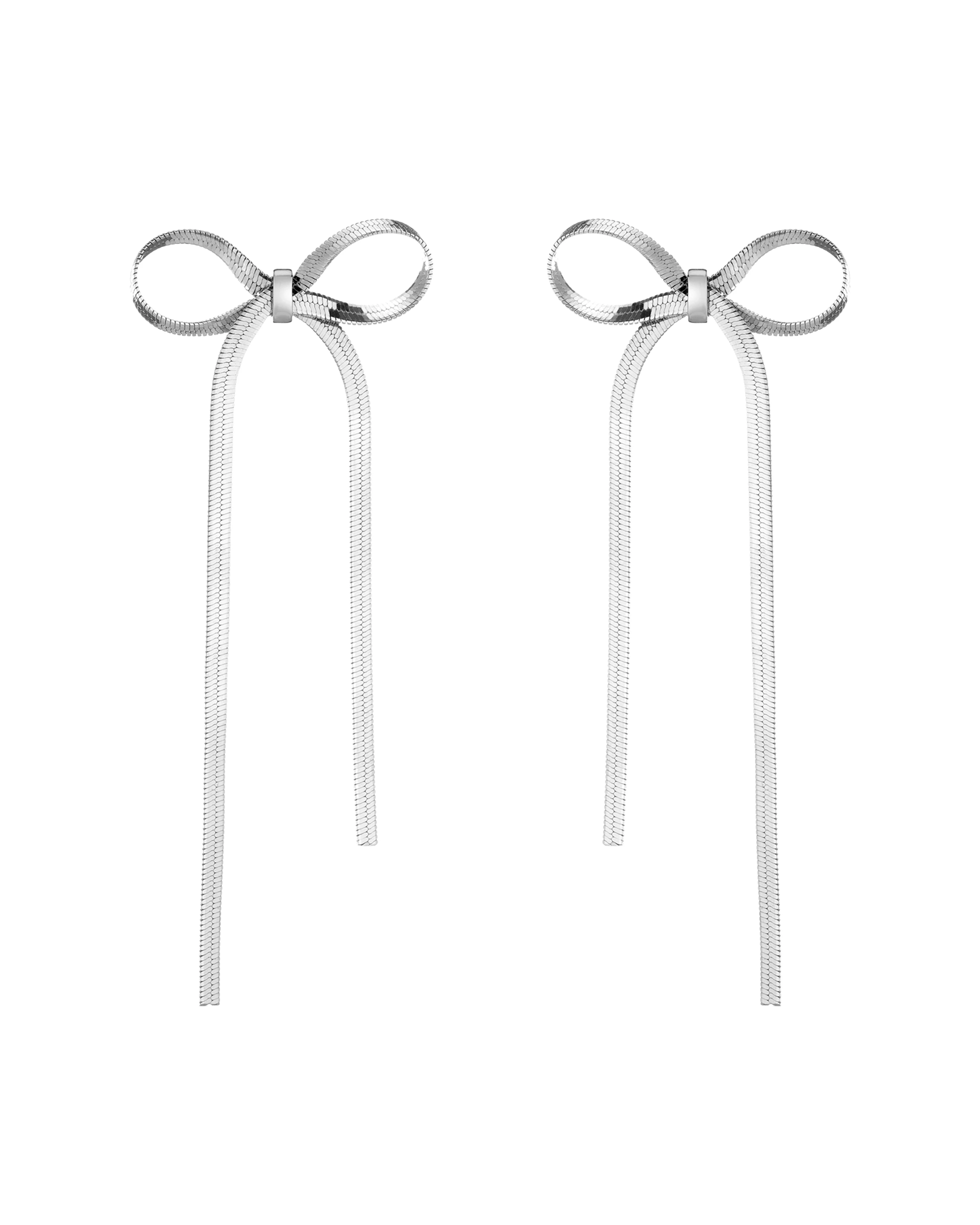 Aurate Herringbone Bow Earrings - Image 4