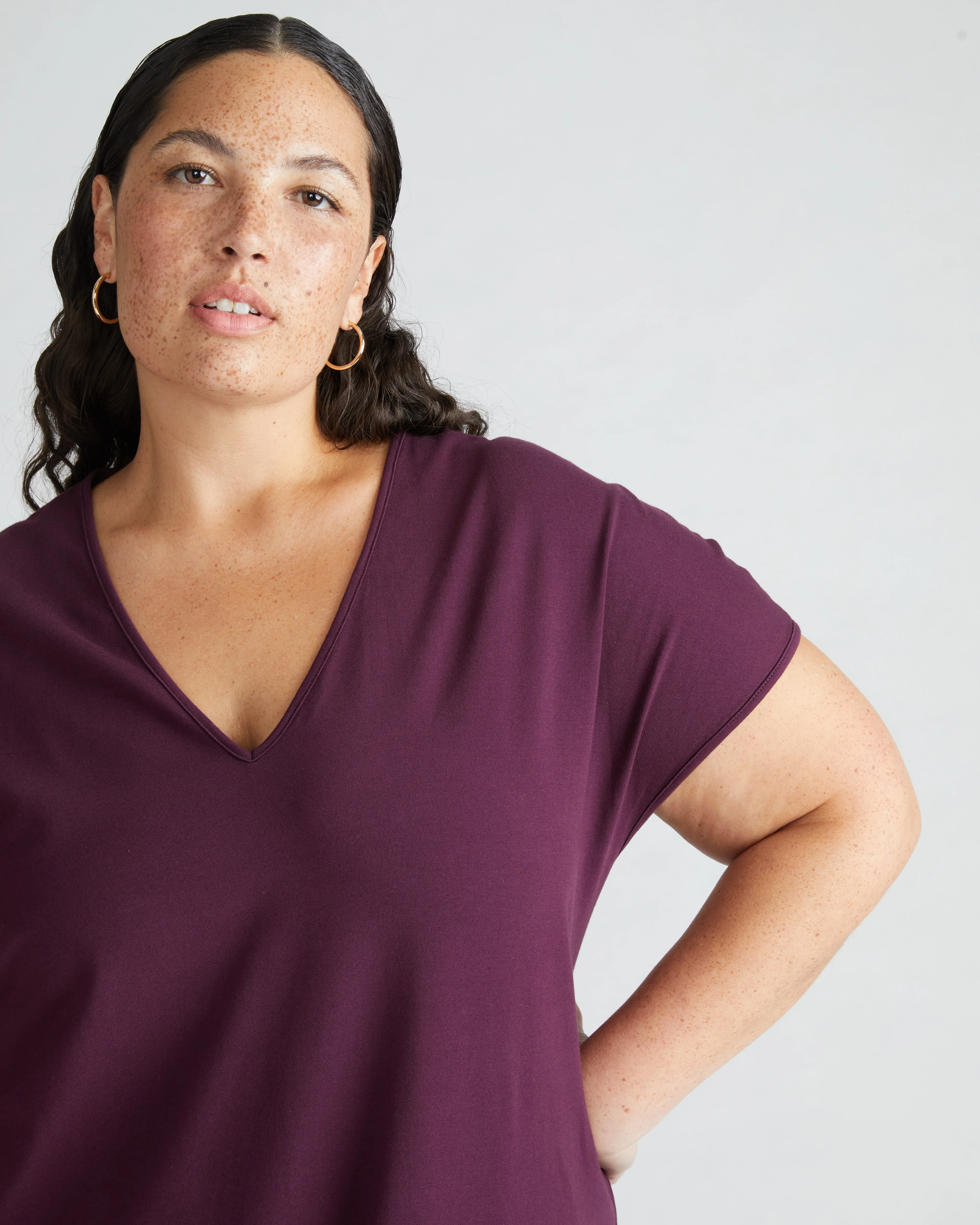 Iconic Geneva V-Neck Dress - Acai - Image 2