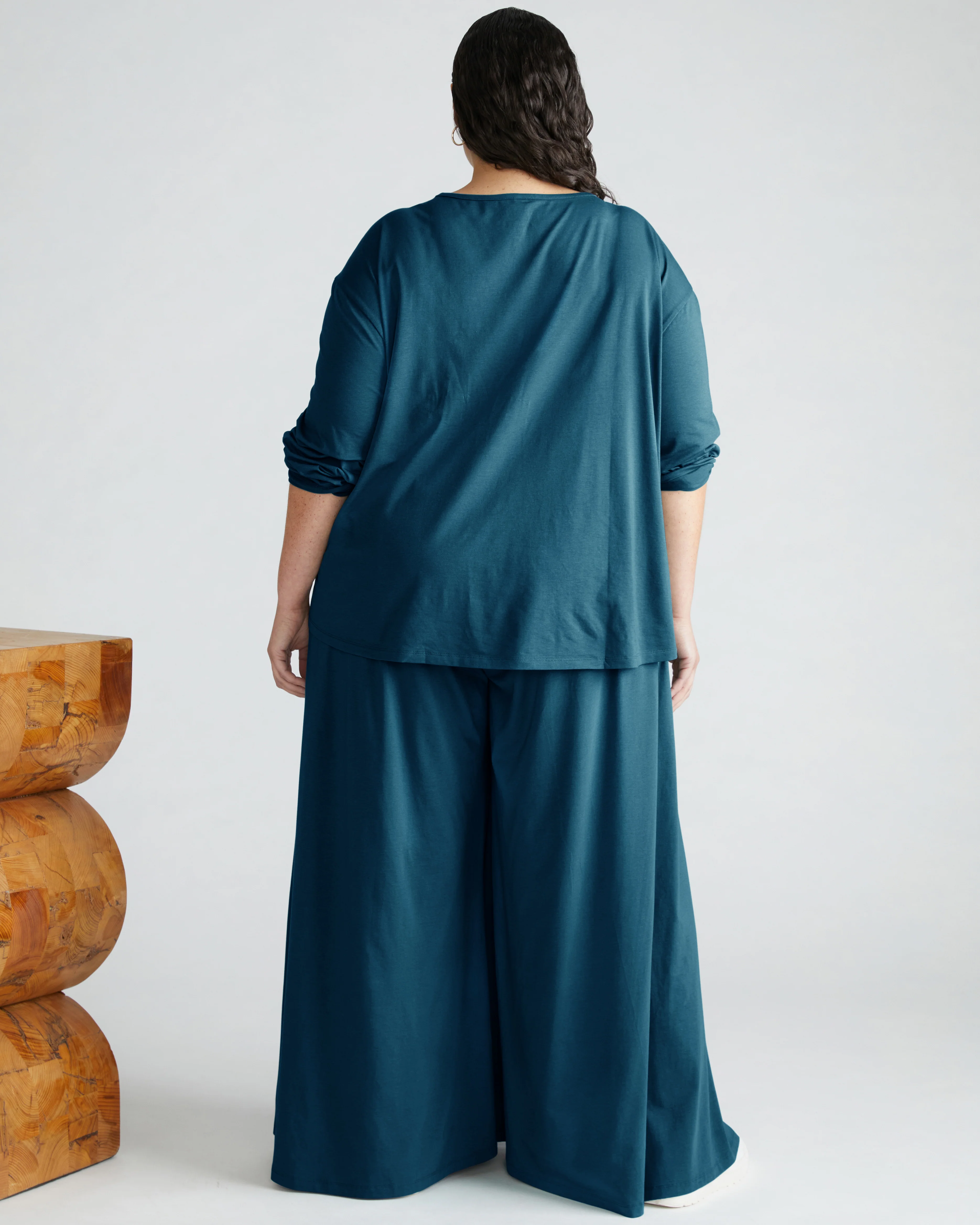Isadora Wide Leg Lounge Pants - Deep Sea - Image 3