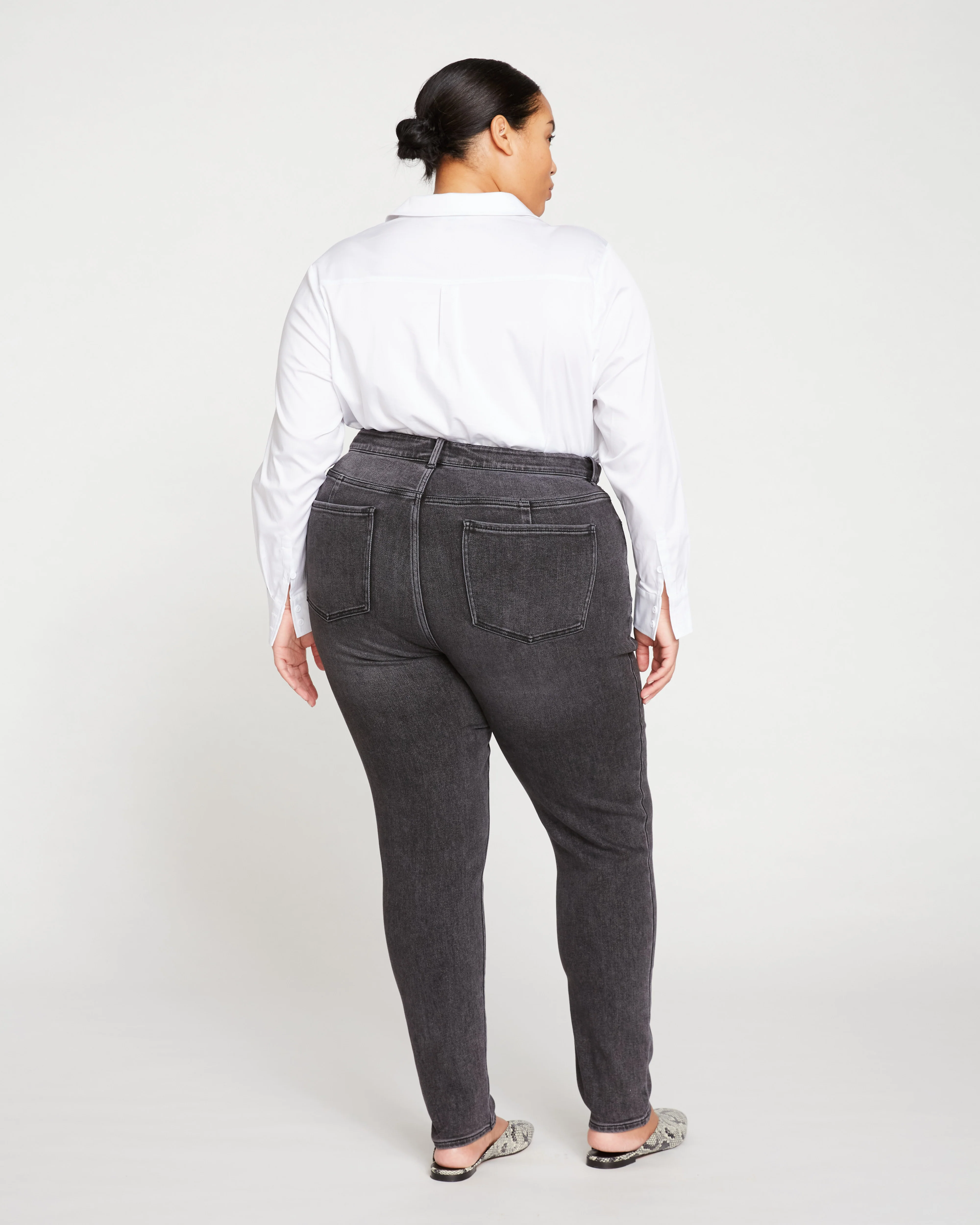 Joni High Rise Curve Slim Leg Jeans 32 Inch - Soft Black - Image 6