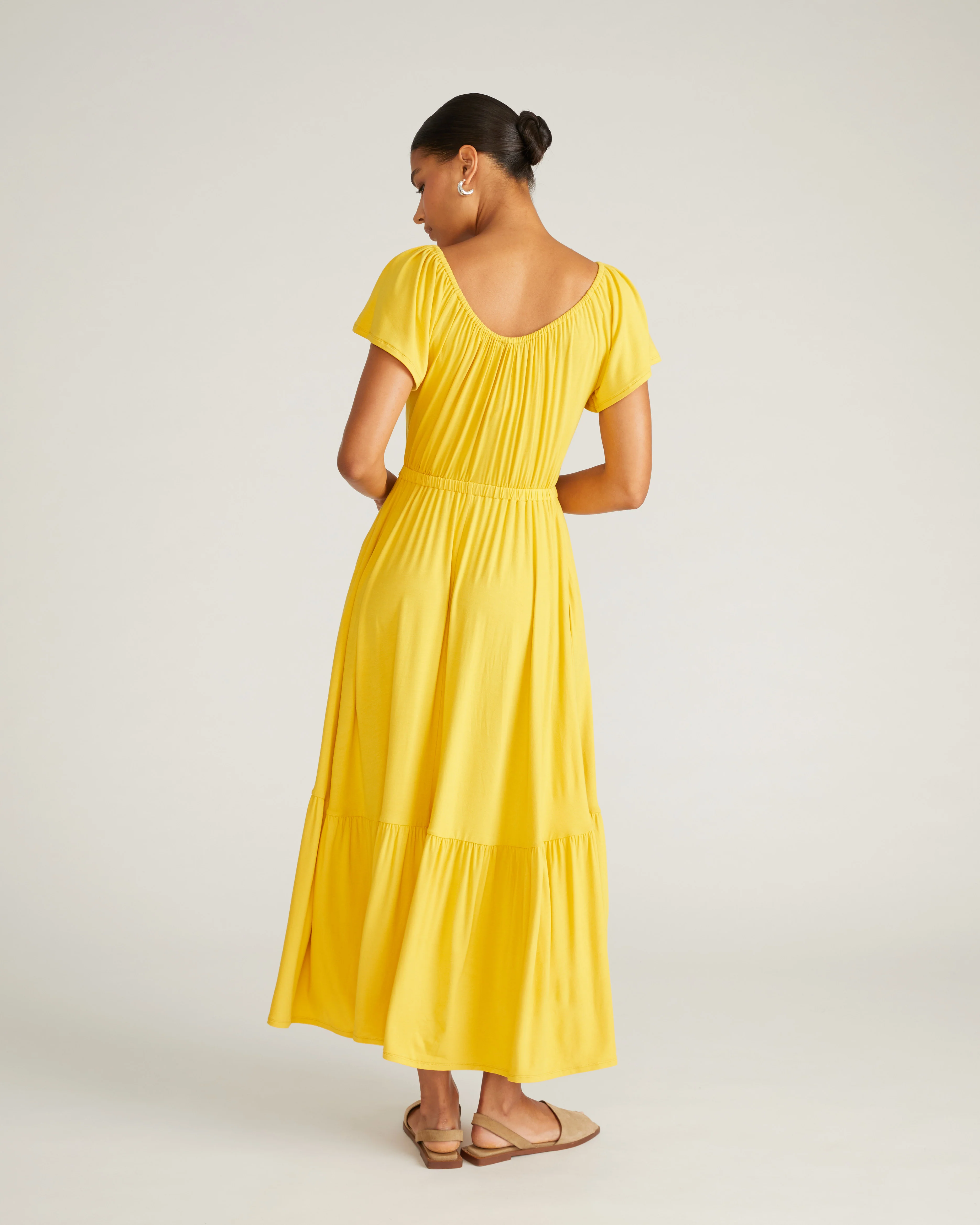 Kahlo Liquid Jersey Dress - Golden Hour - Image 6