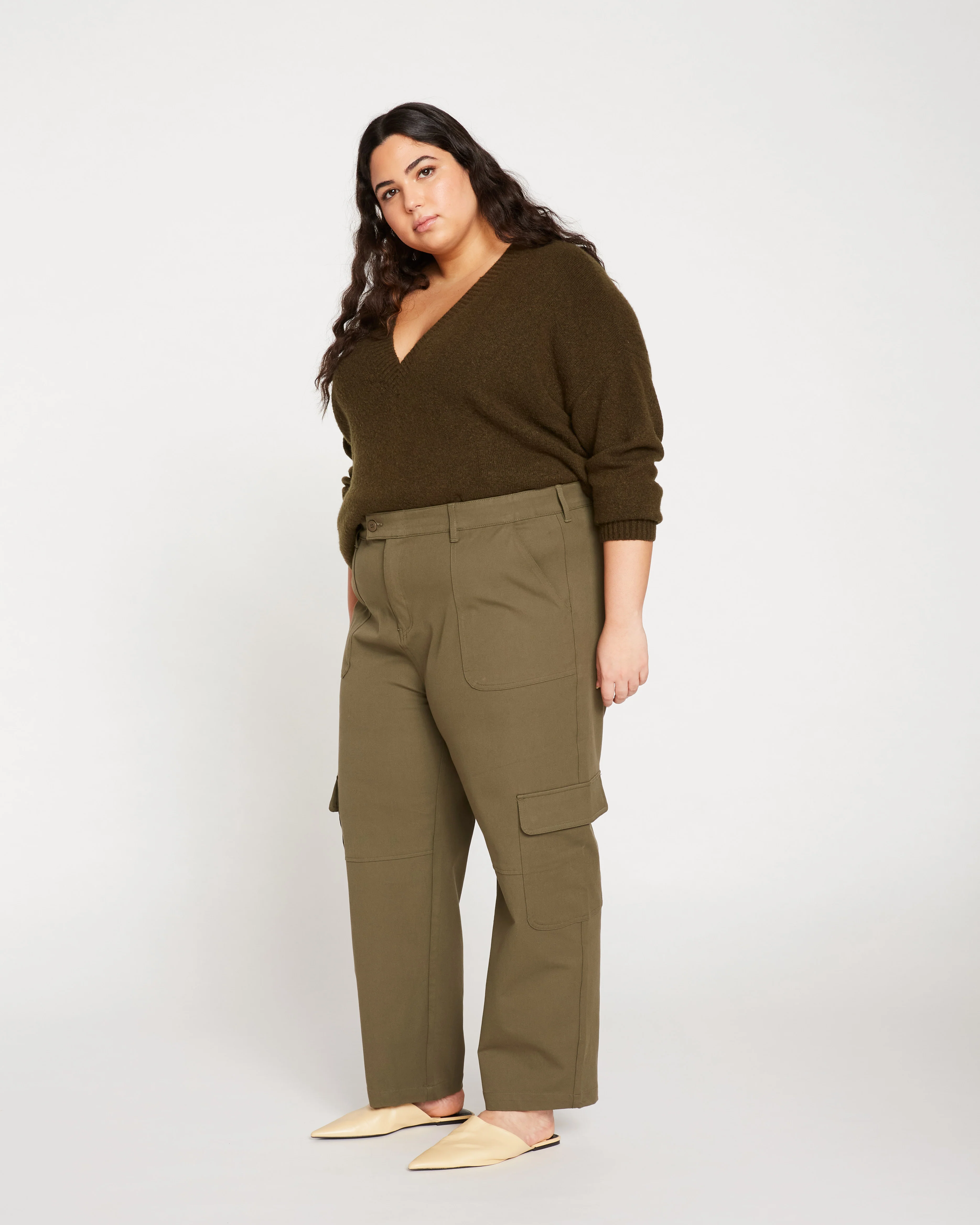 Karlee Stretch Cotton Twill Cargo Pants - Ivy - Image 10