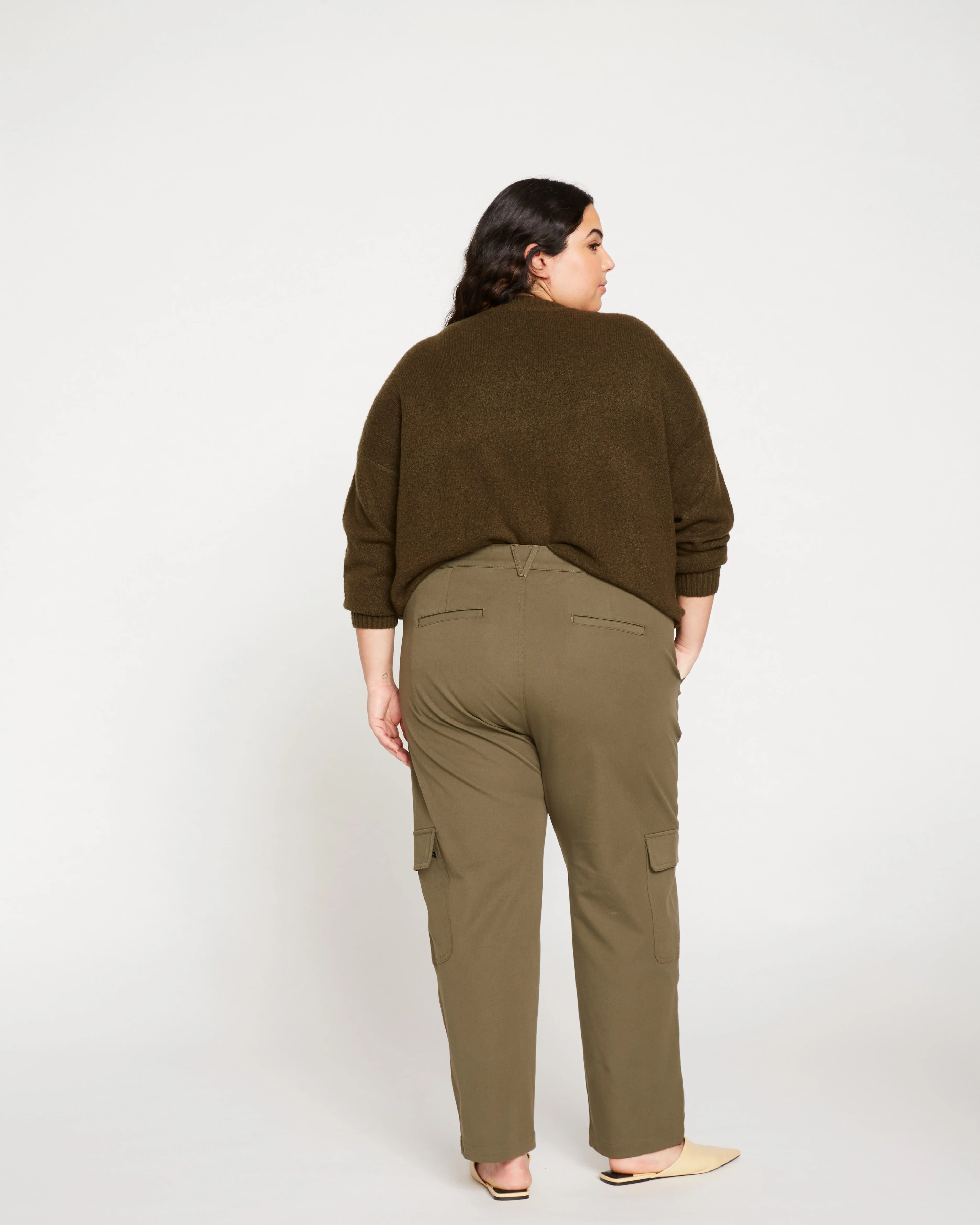 Karlee Stretch Cotton Twill Cargo Pants - Ivy - Image 11