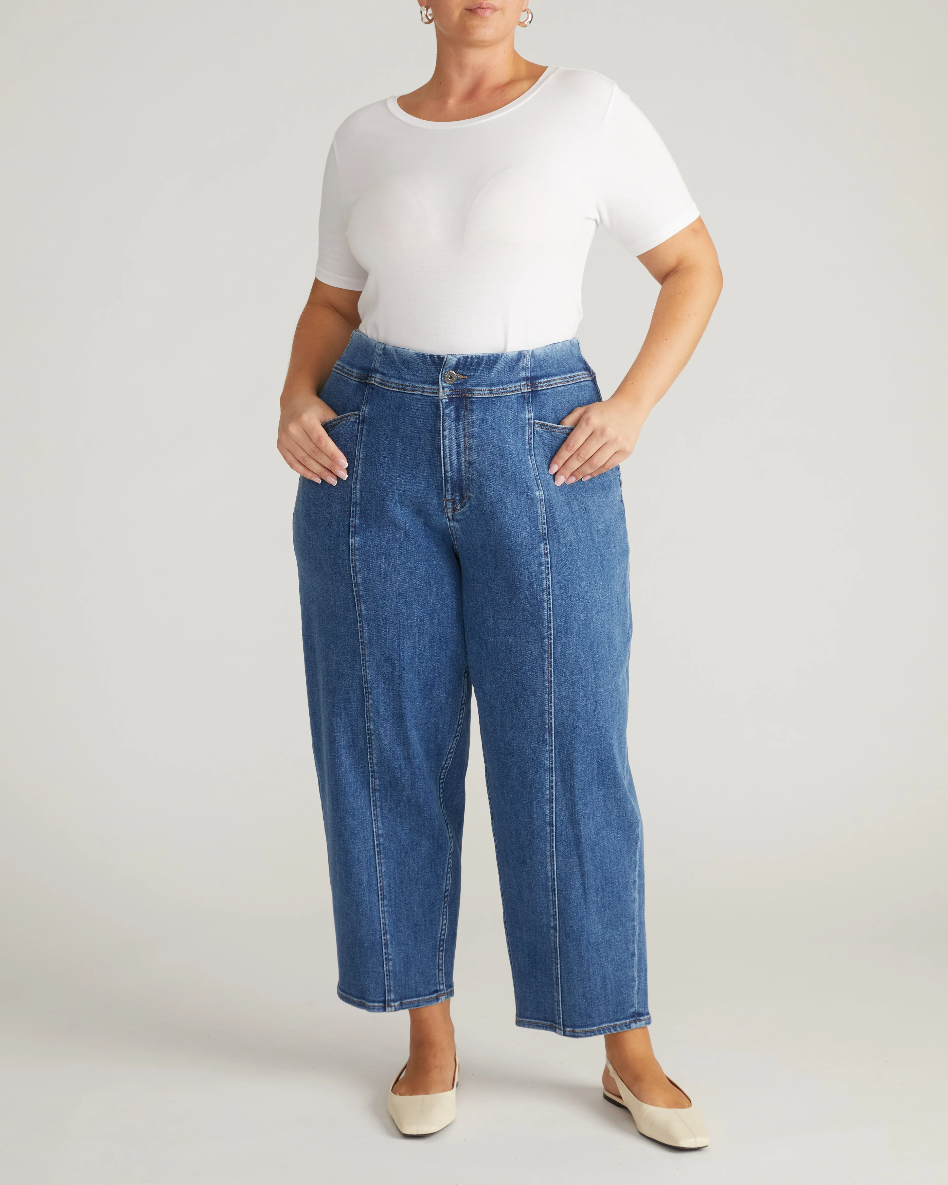 Keira Barrel Leg Jeans - Shallow Bay Blue - Image 13