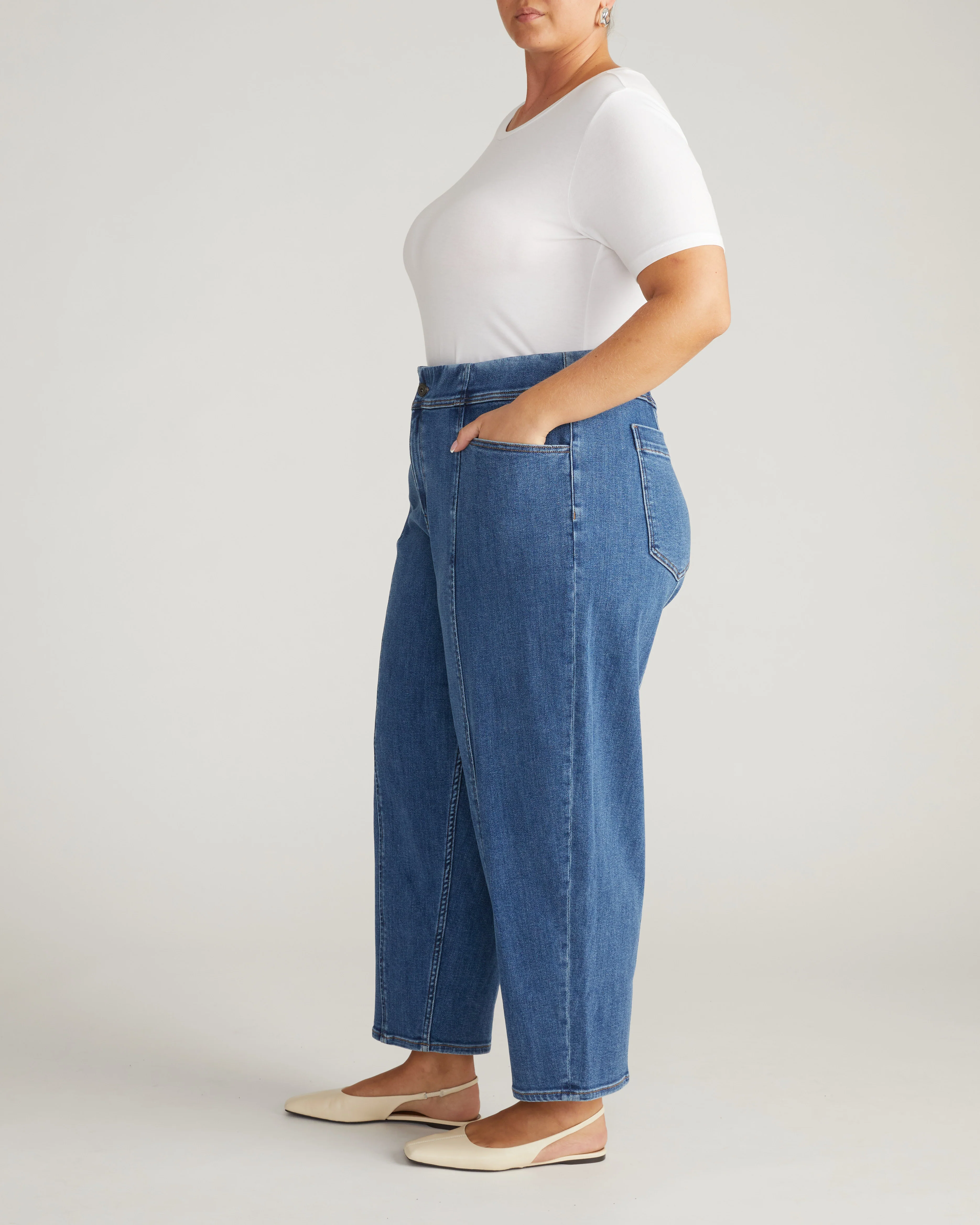 Keira Barrel Leg Jeans - Shallow Bay Blue - Image 14
