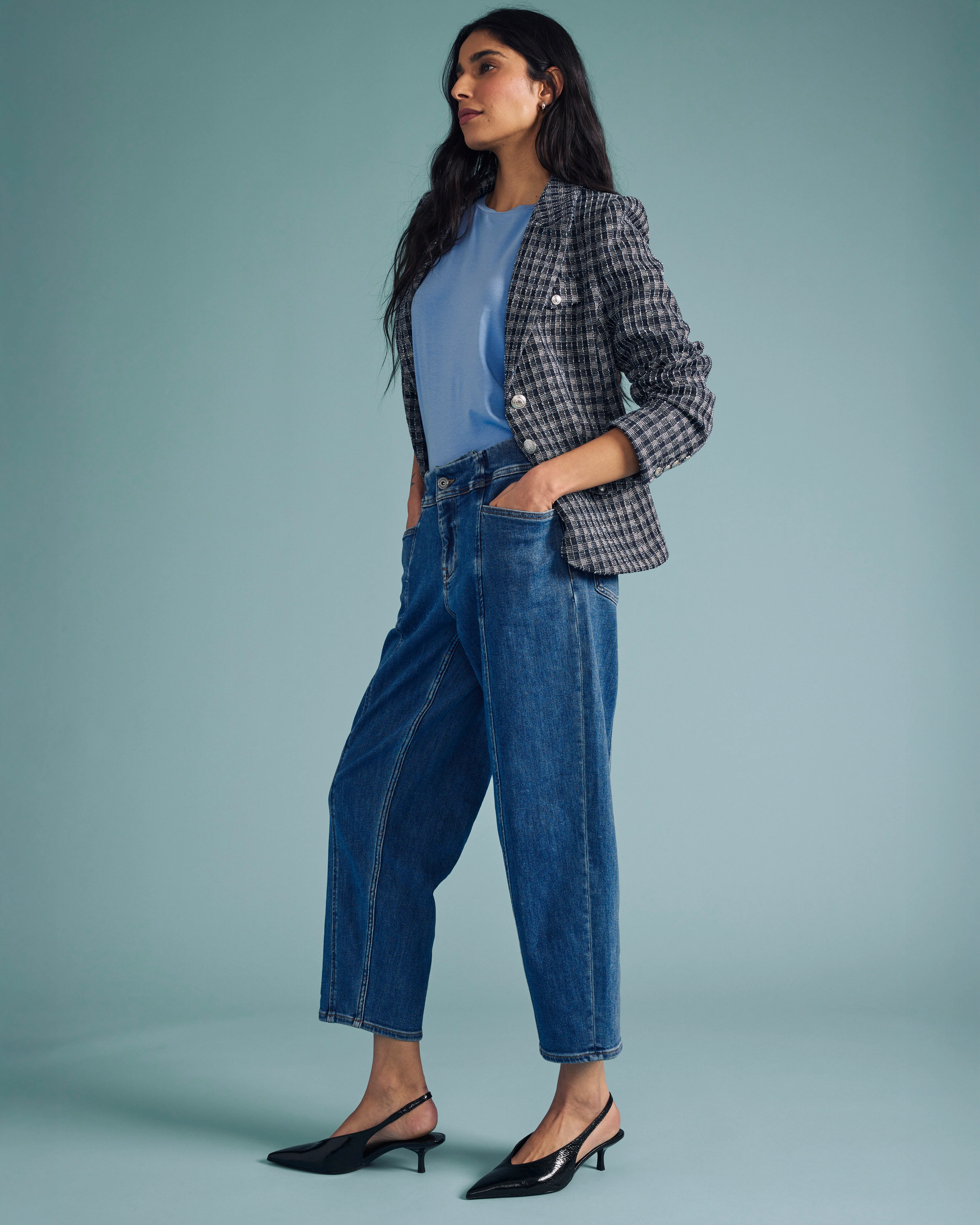 Keira Barrel Leg Jeans - Shallow Bay Blue - Image 2