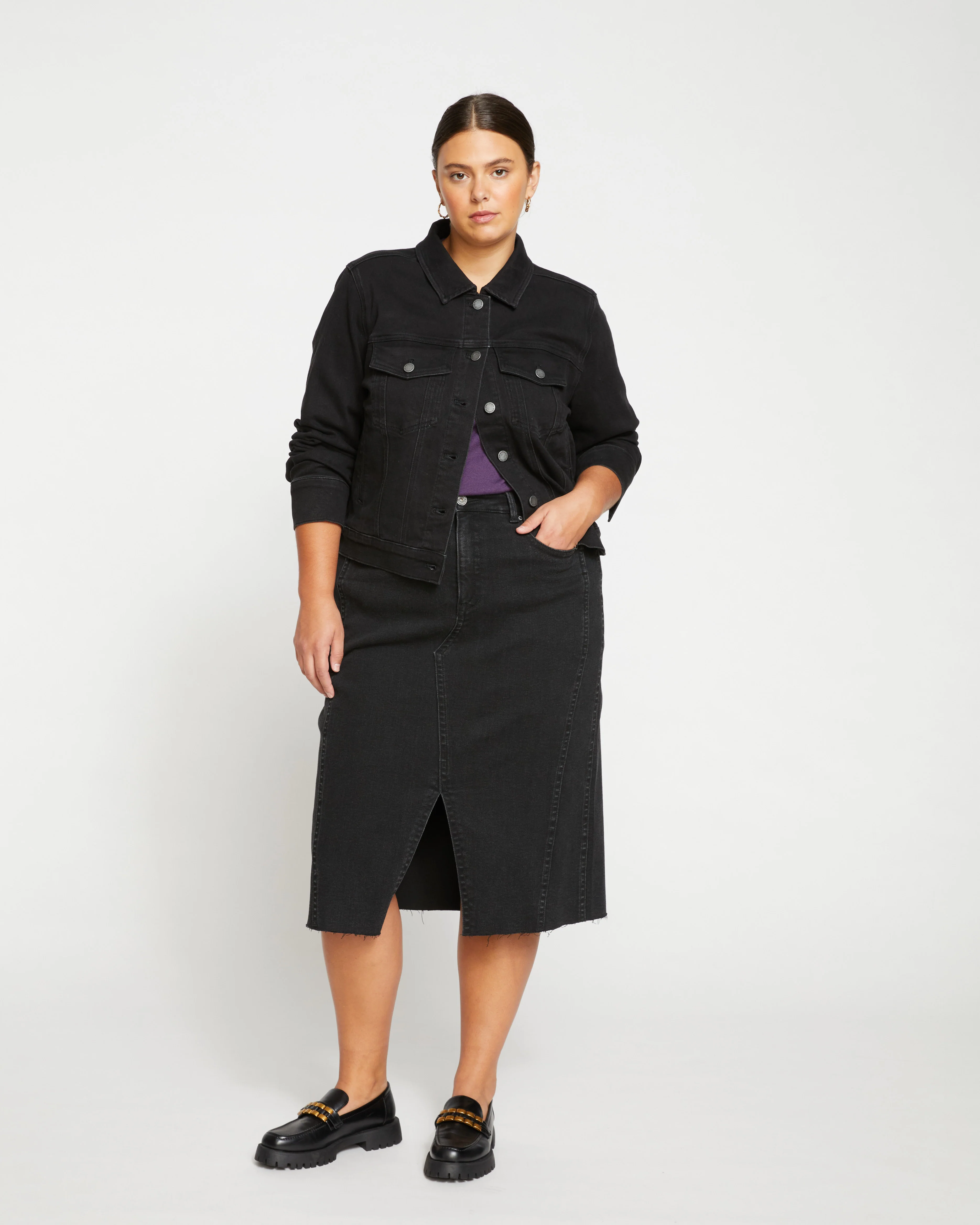 Kelsey Denim Jacket - Broken Black - Image 2