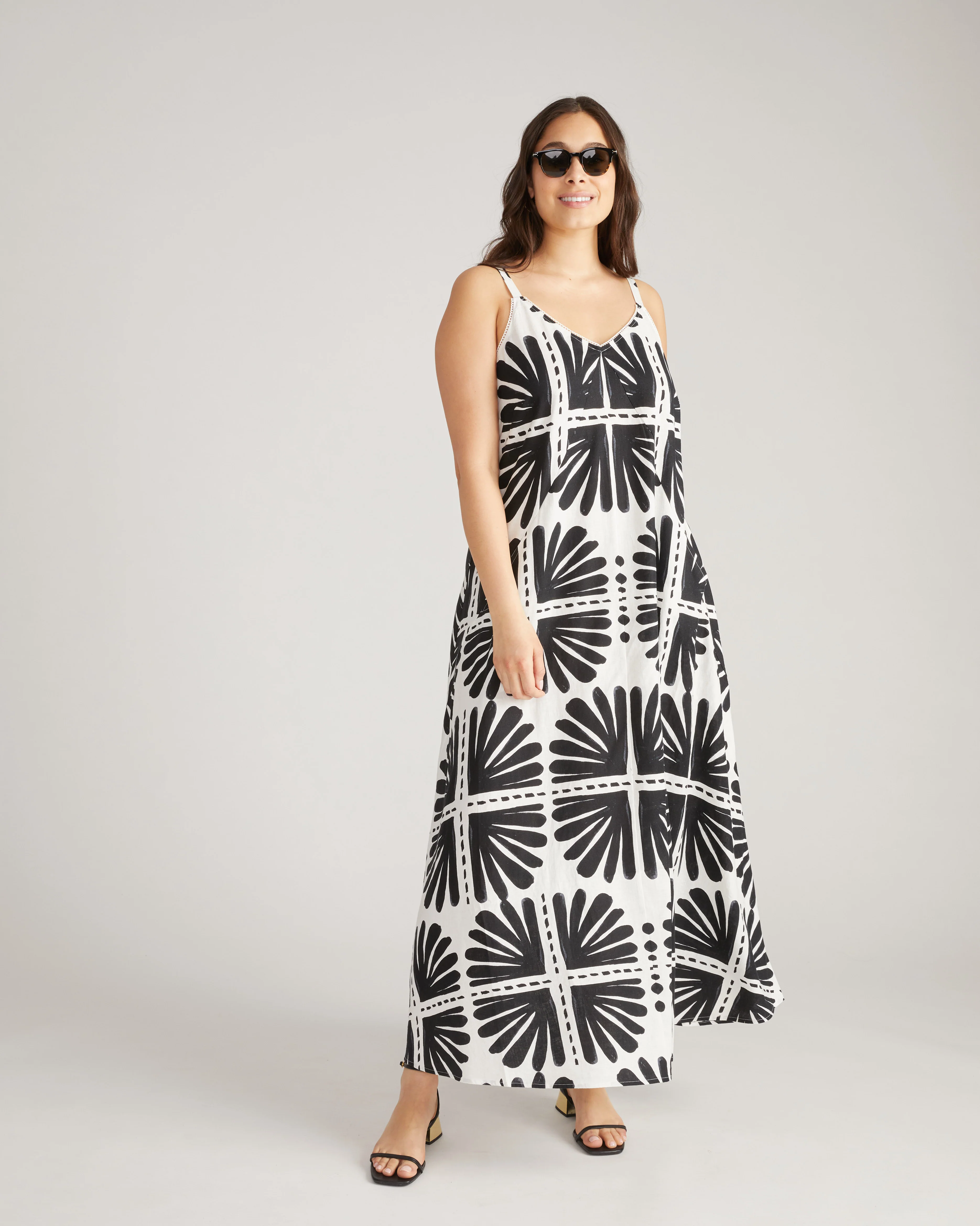Kite Linen Dress - Ink Bloom Print - Image 5