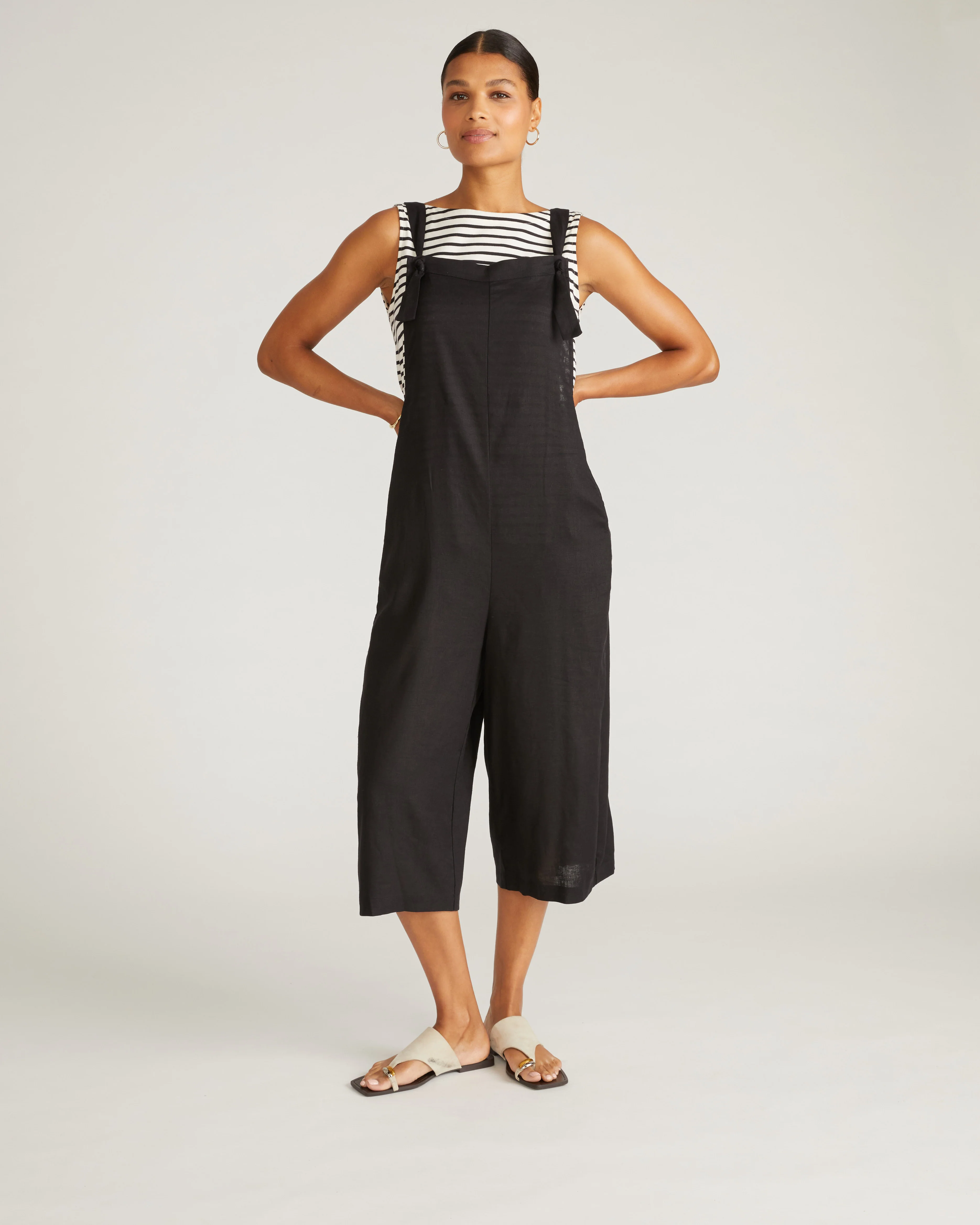 Kora Linen Overalls - Black - Image 4