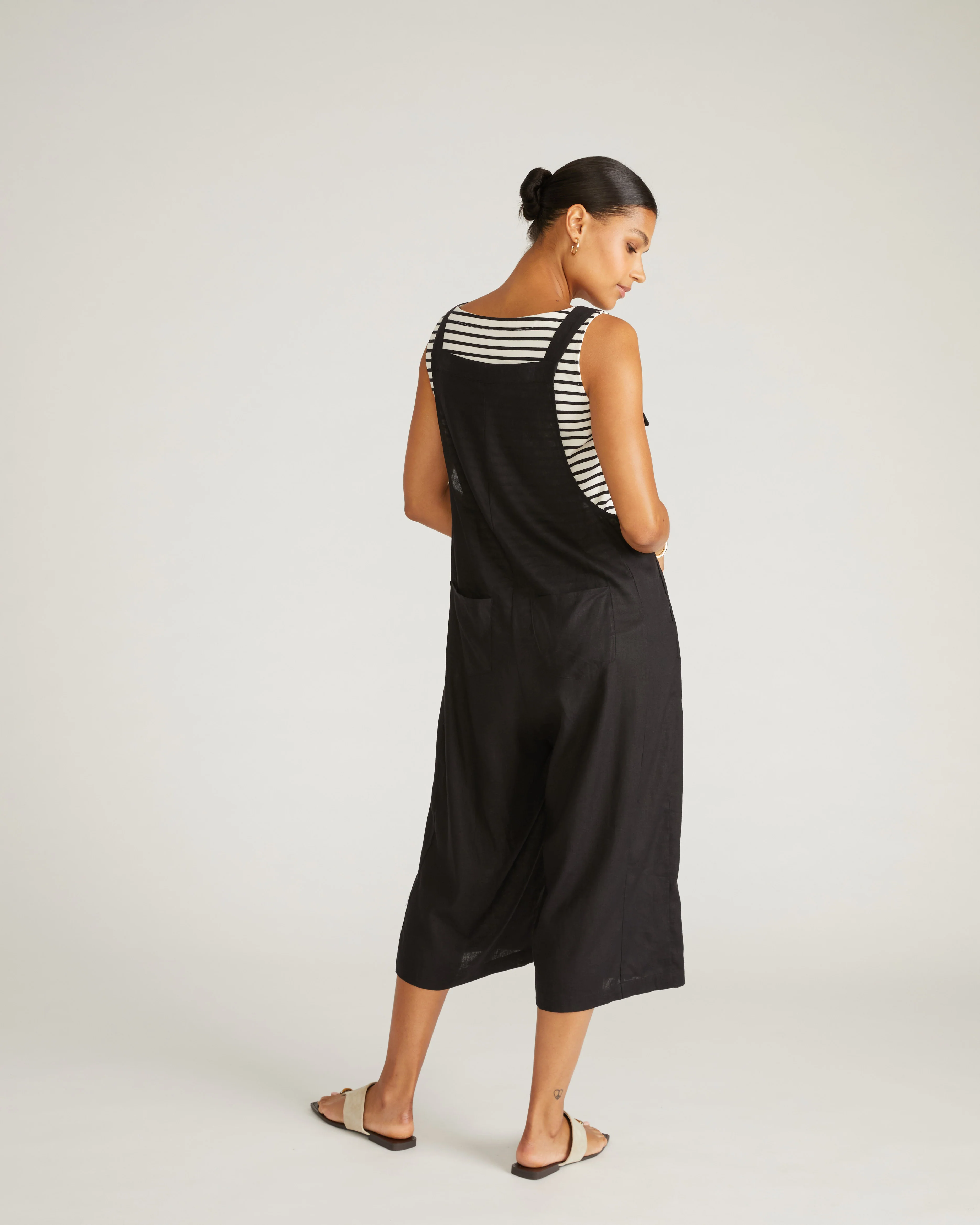 Kora Linen Overalls - Black - Image 6