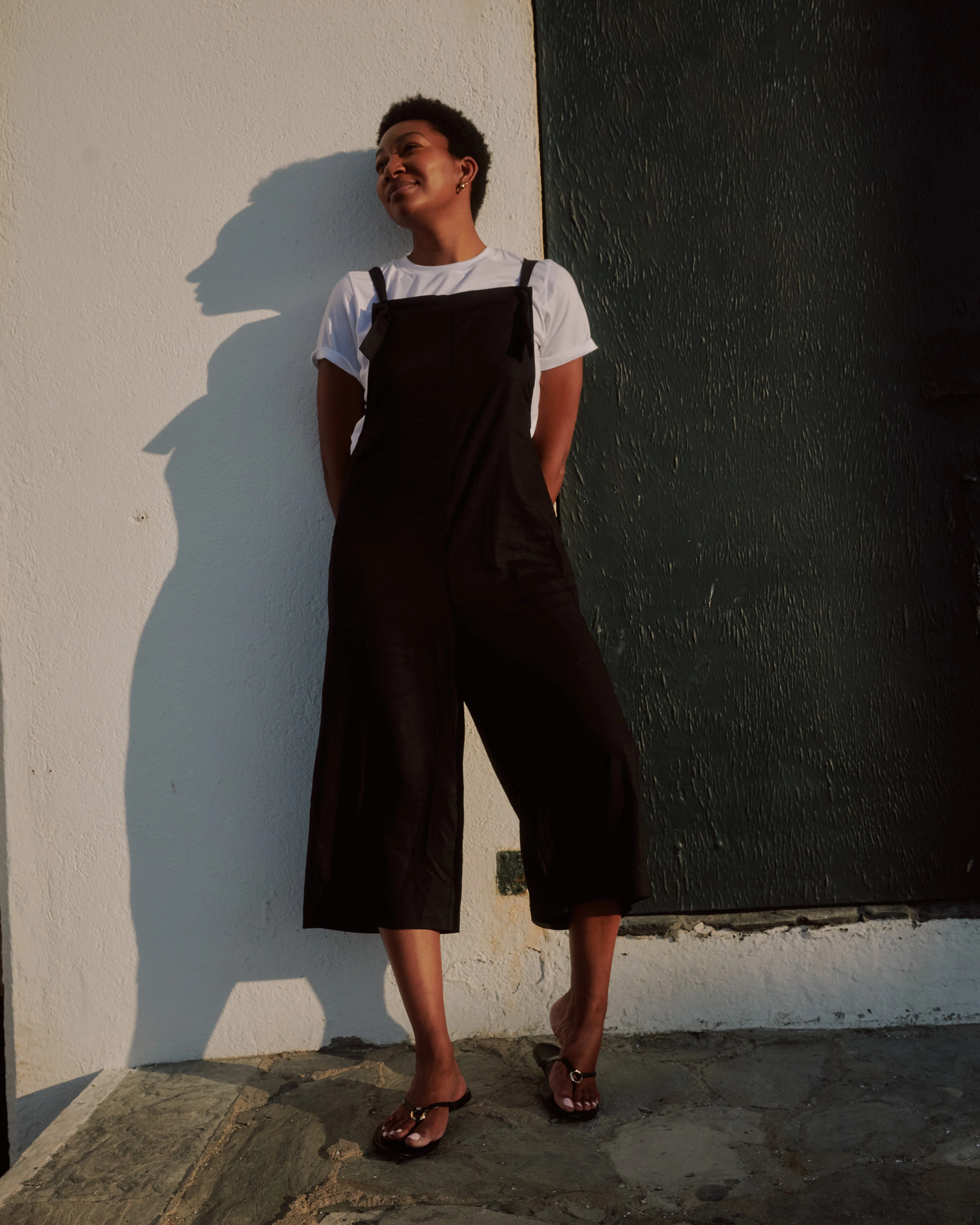 Kora Linen Overalls - Black - Image 8