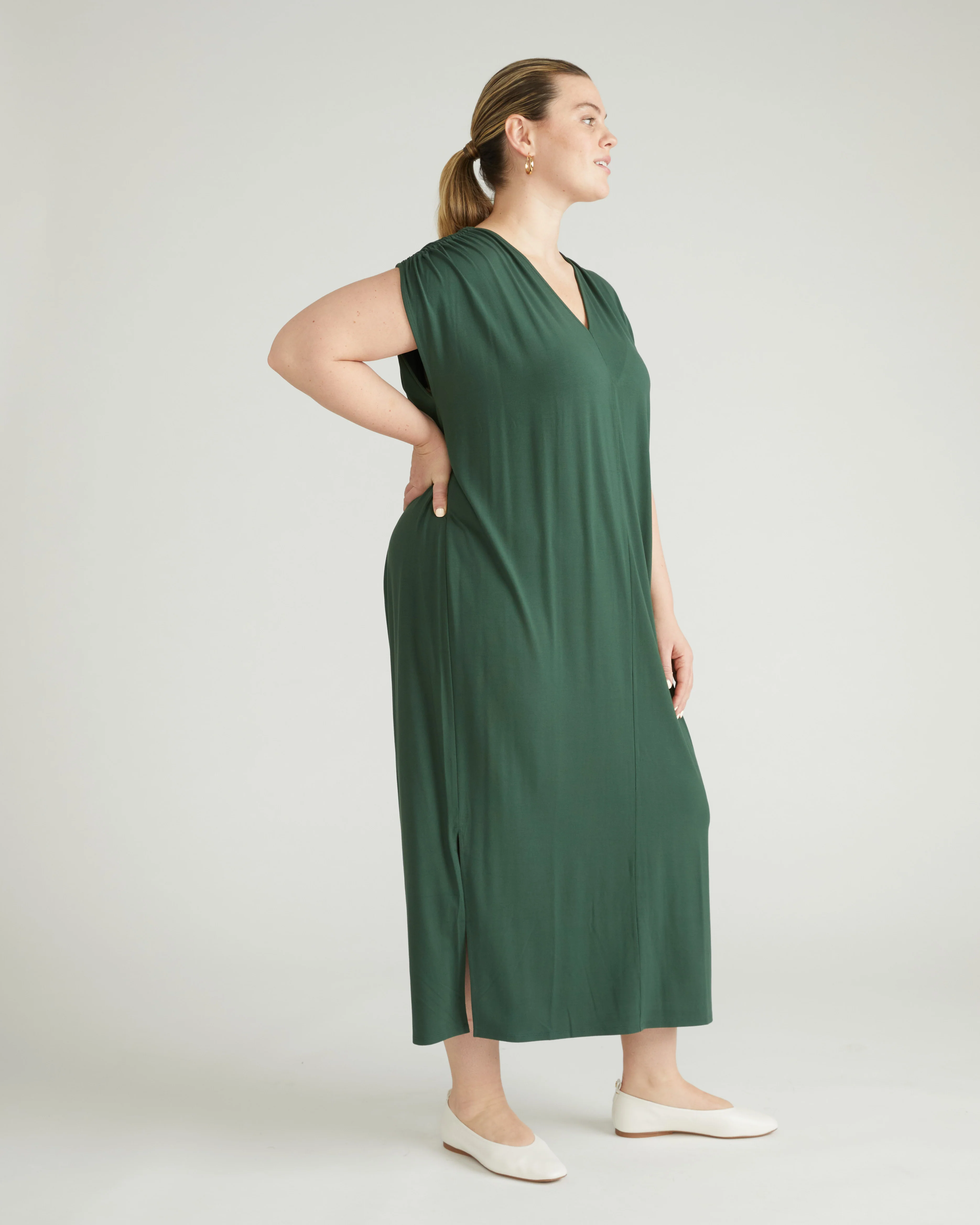 Kris Divine Jersey Kaftan - Conifer - Image 3