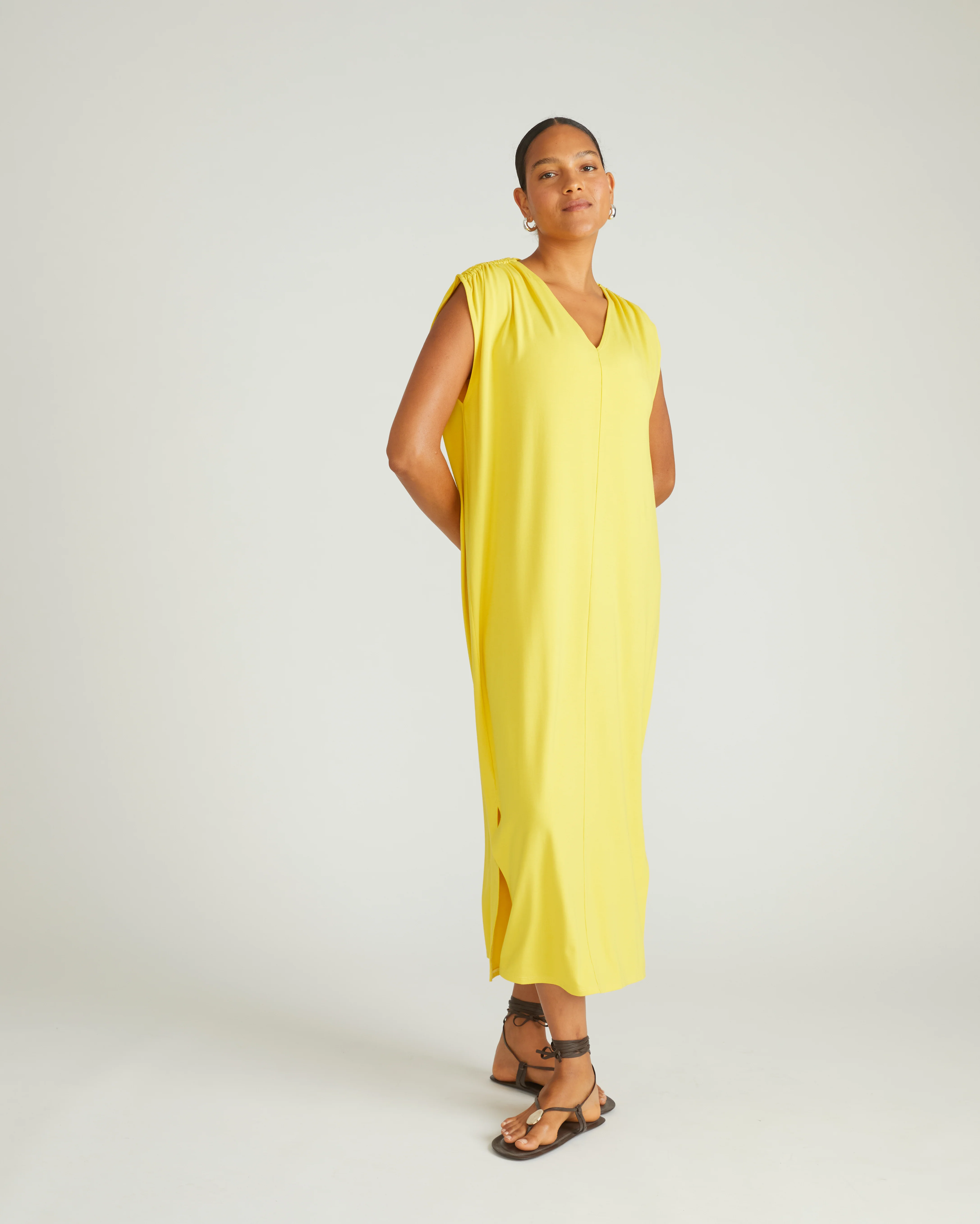 Kris Divine Jersey Kaftan - Yellow - Image 4