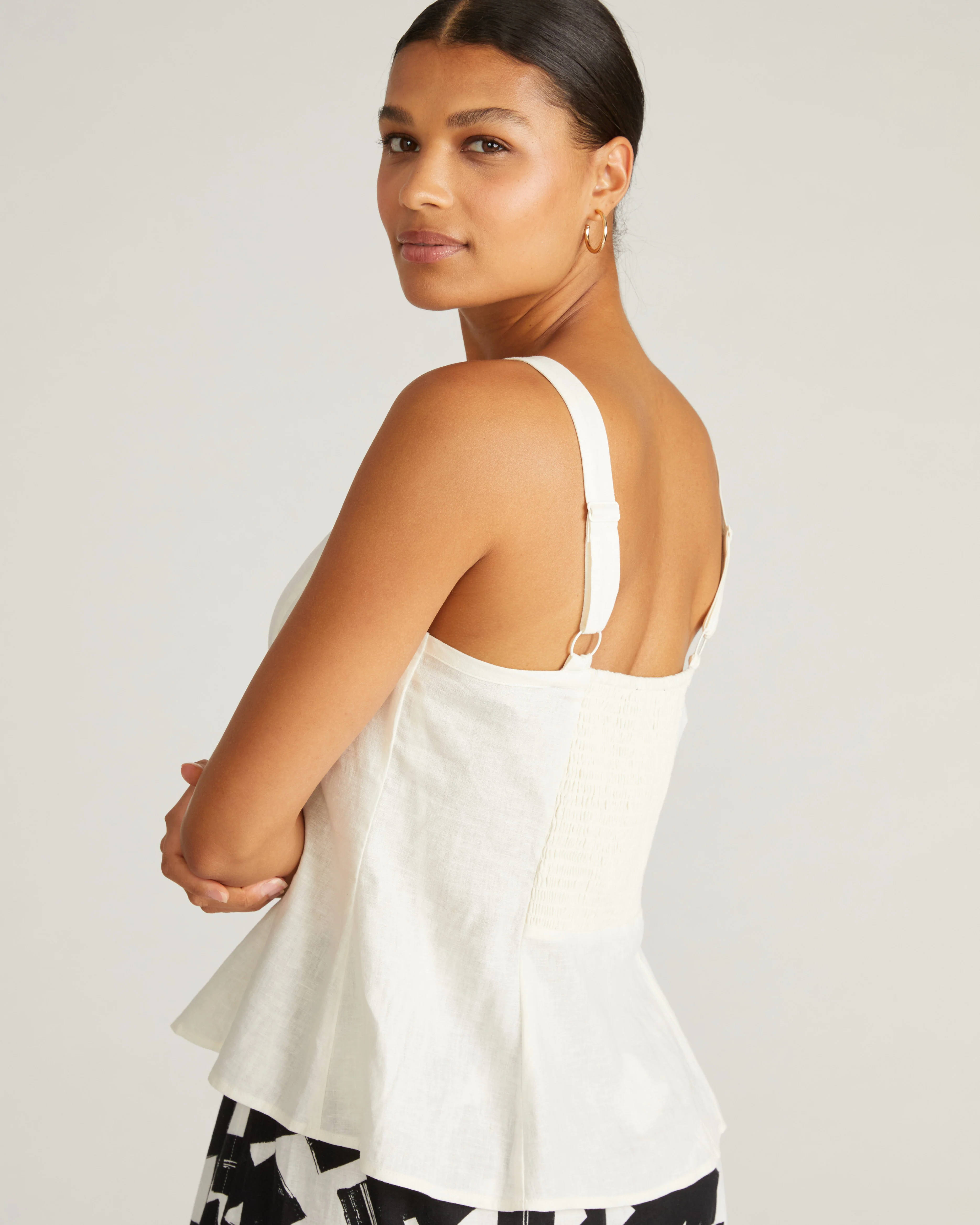 Kuki Sleeveless Linen Top - Natural White - Image 5