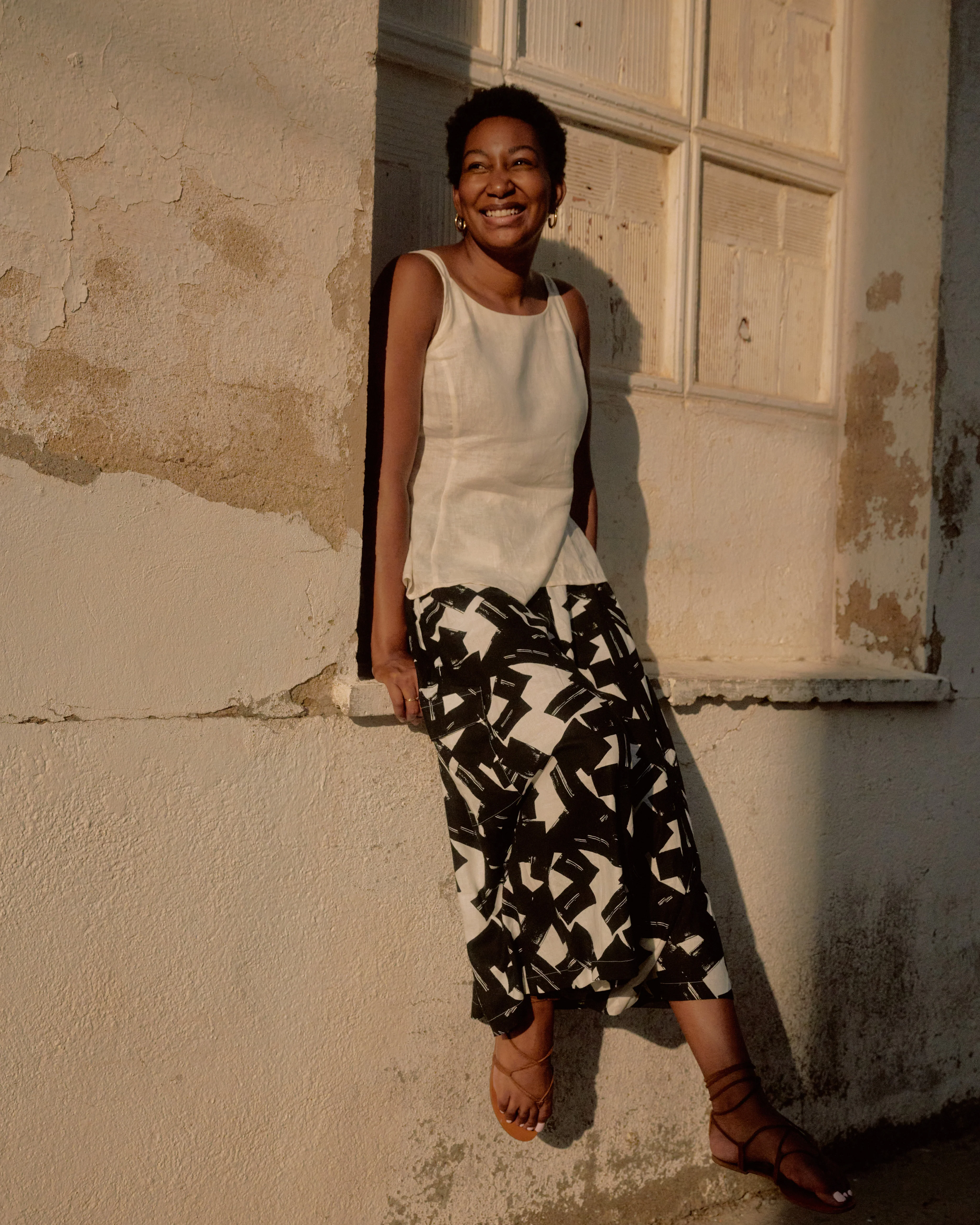 Kuki Sleeveless Linen Top - Natural White - Image 6
