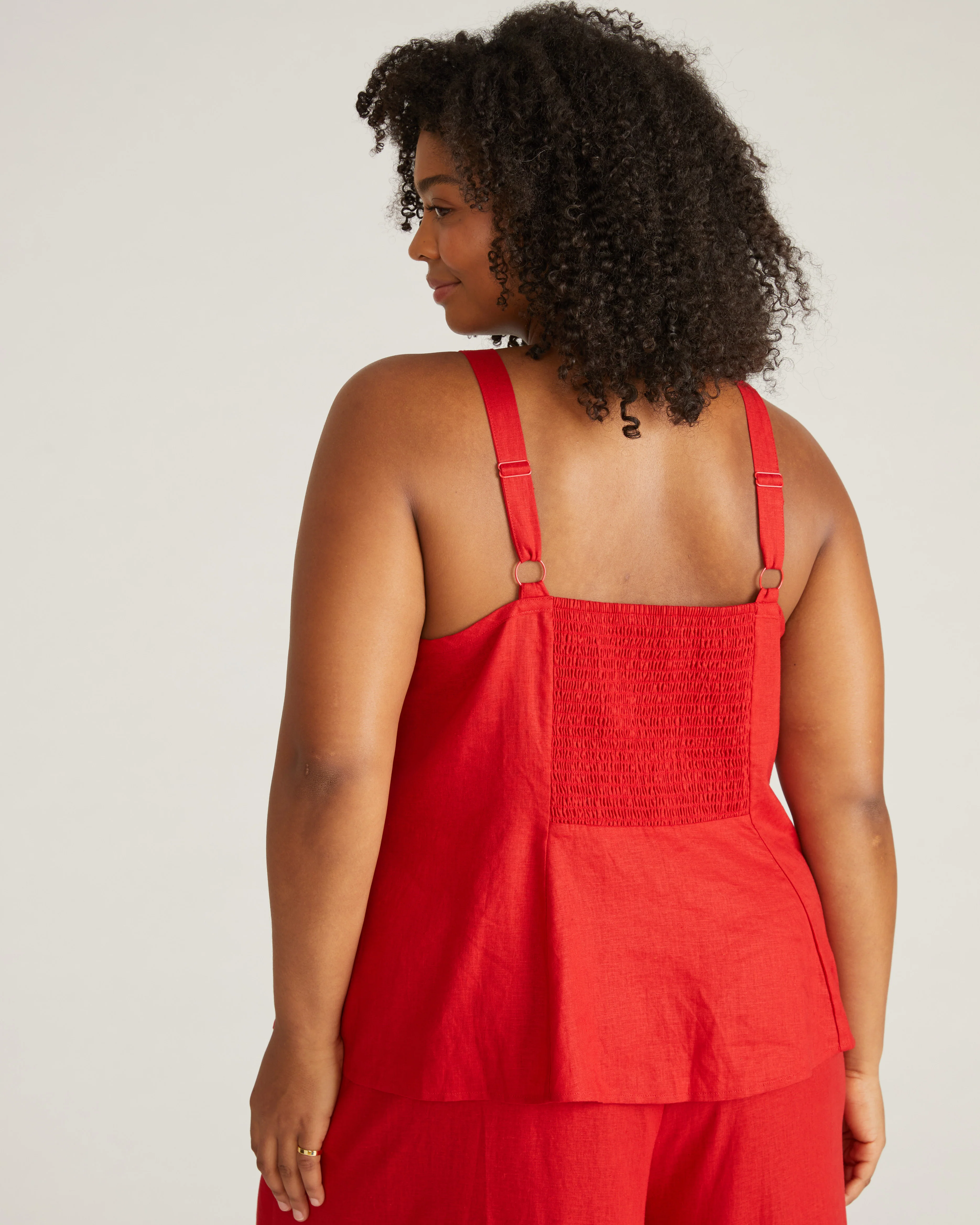 Kuki Sleeveless Linen Top - Ruby Red - Image 7