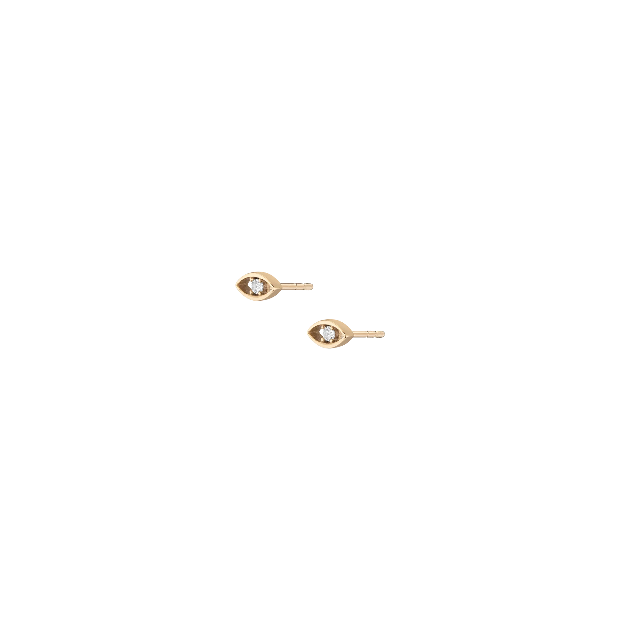 Aurate Lab Grown White Sapphire Evil Eye Stud Earrings - Image 3