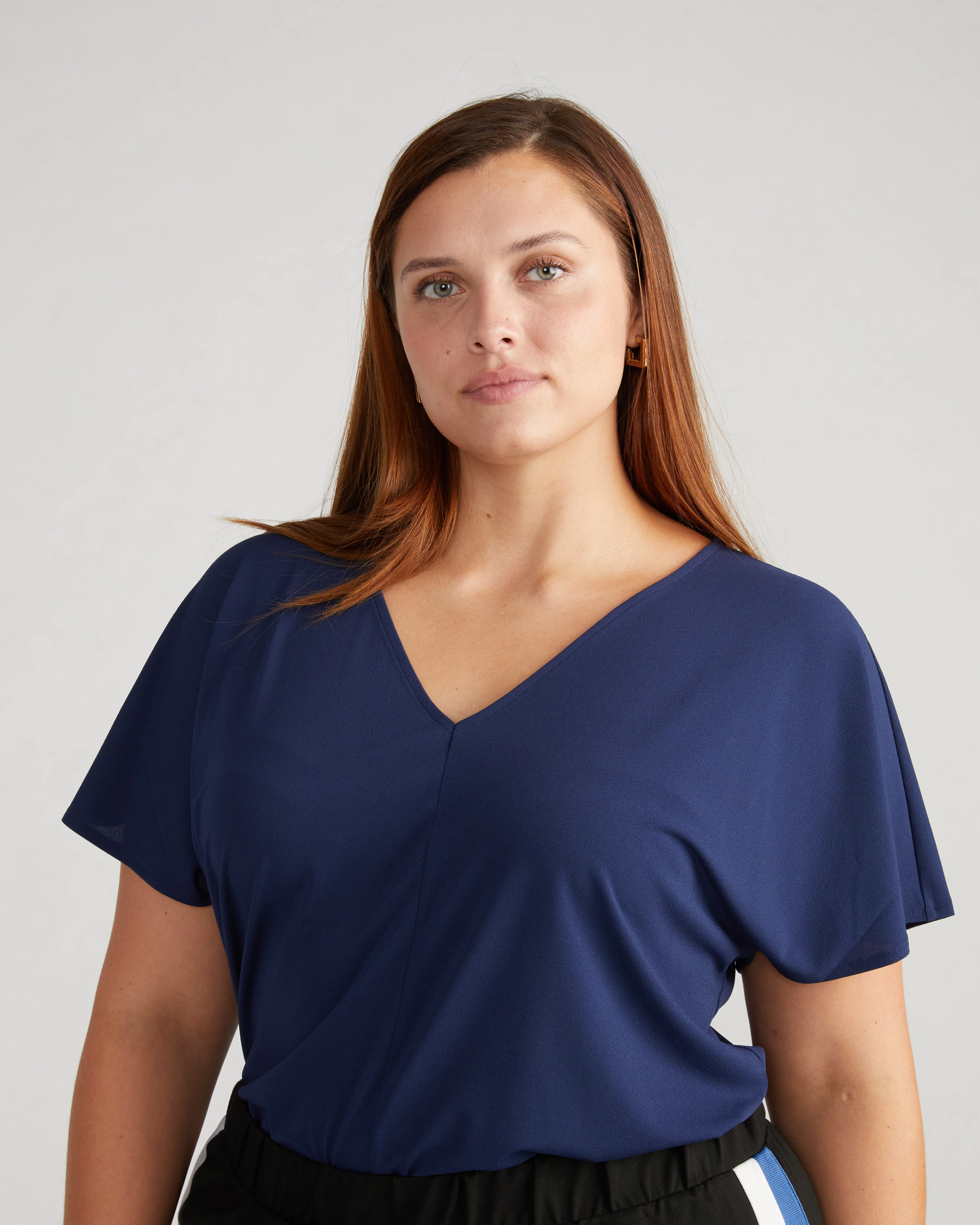 Lansbury Crepe Jersey Blouse - Brilliant Navy - Image 3