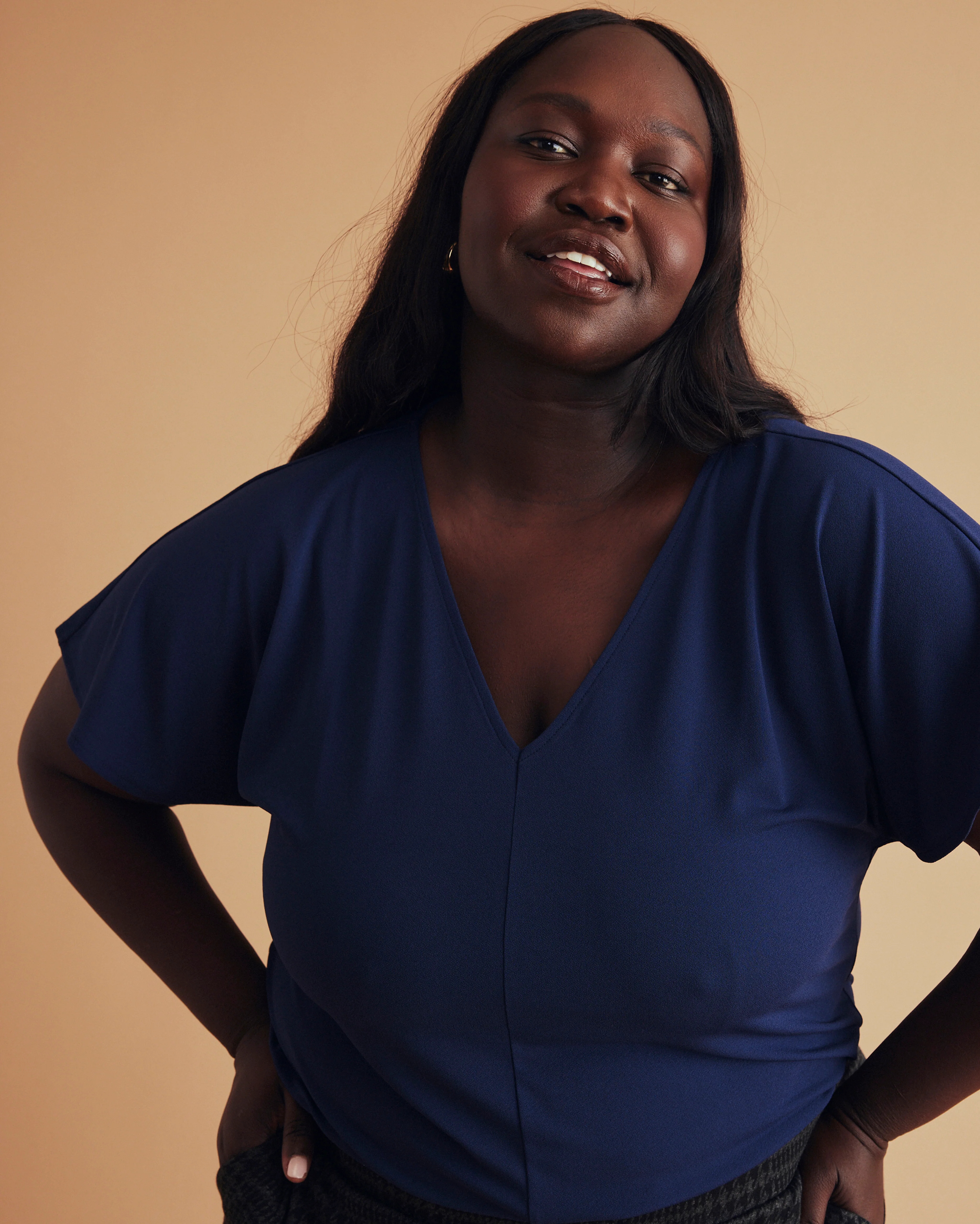 Lansbury Crepe Jersey Blouse - Brilliant Navy - Image 4