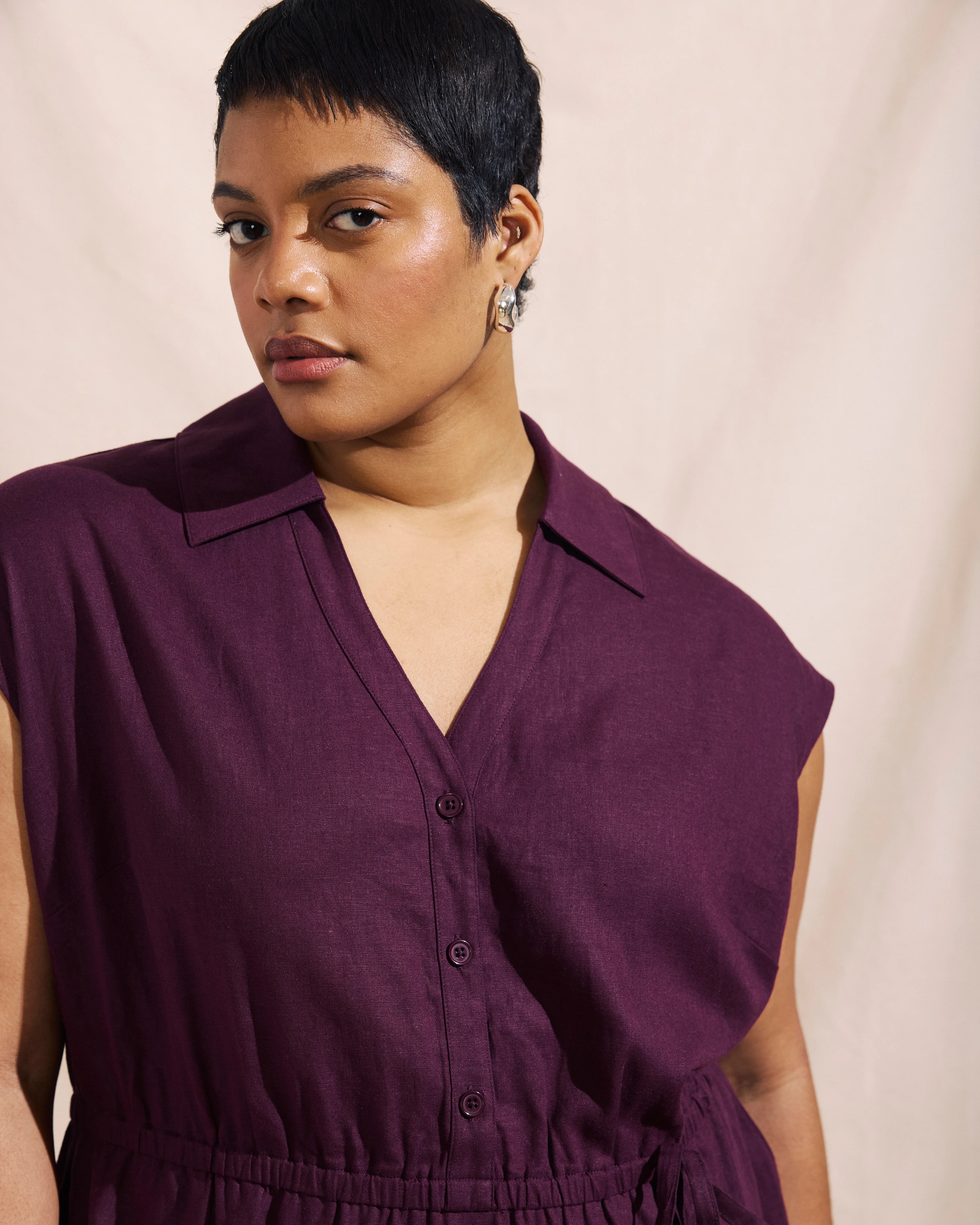Laurel Linen Dress - Acai - Image 6