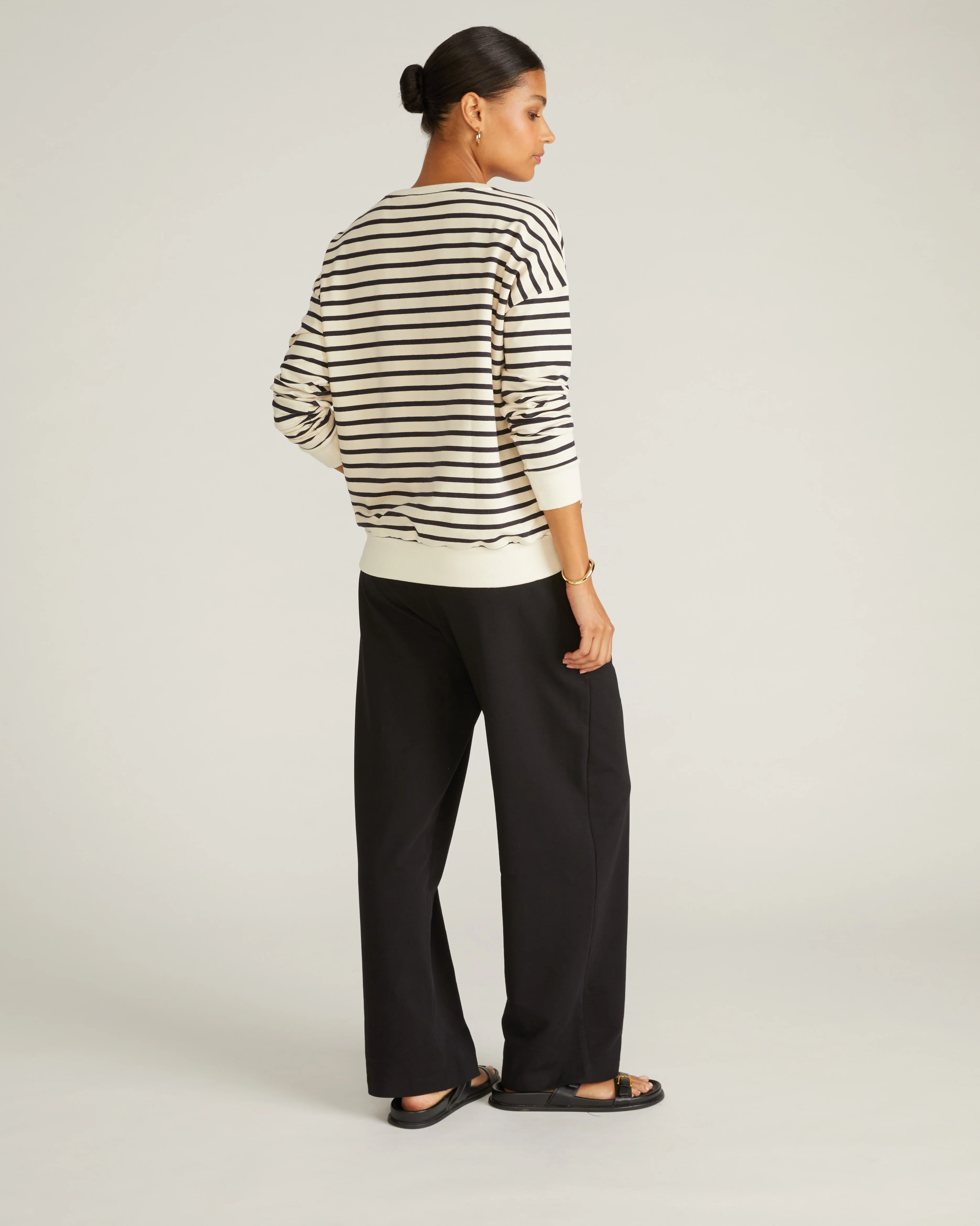 Lauren Classic Sweatshirt - Ecru/Black Stripe - Image 5