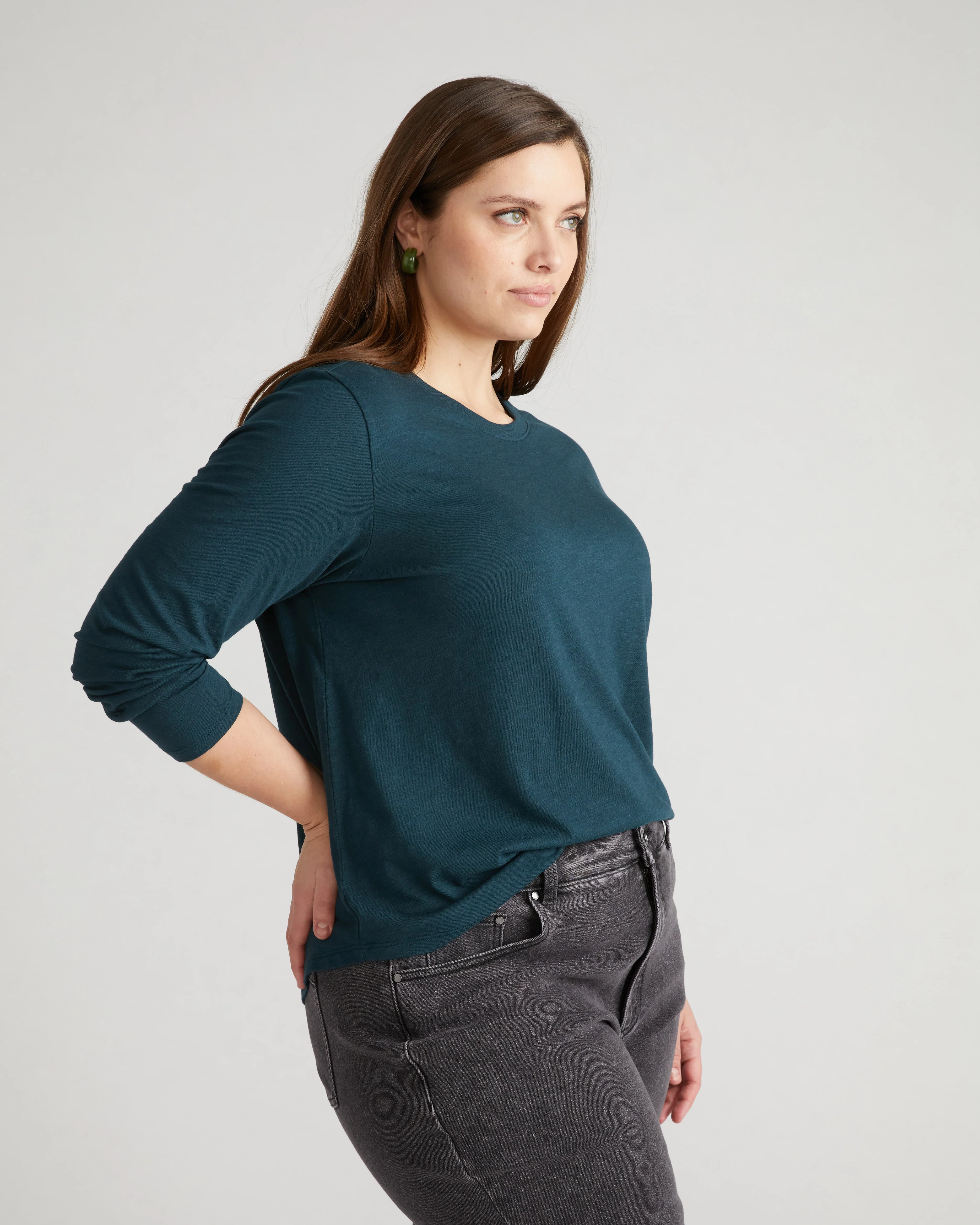 Light-As-Air Long Sleeve Crew Neck Tee - Deep Sea - Image 3