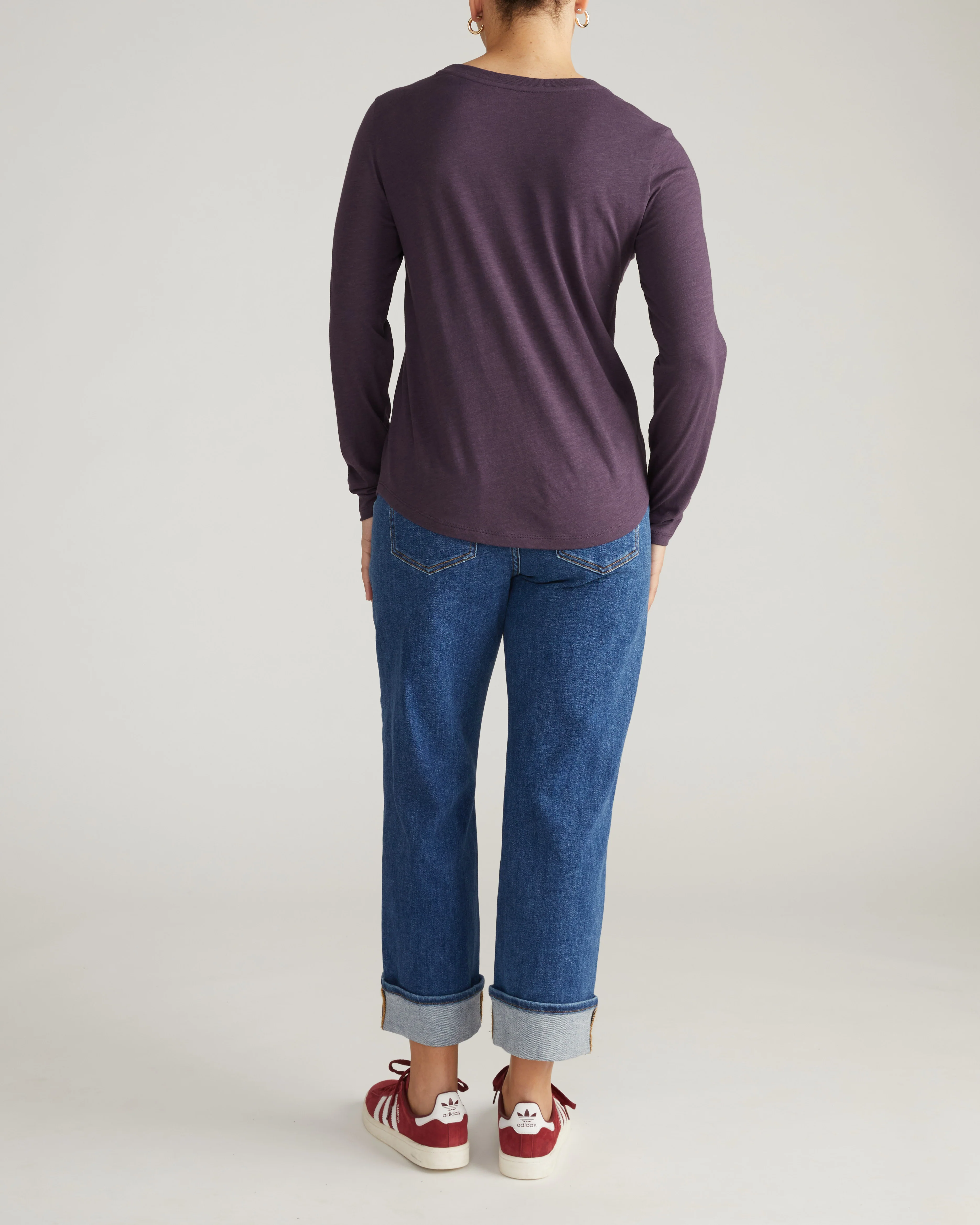 Light-As-Air Long Sleeve Crew Neck Tee - Purple Jewel - Image 4